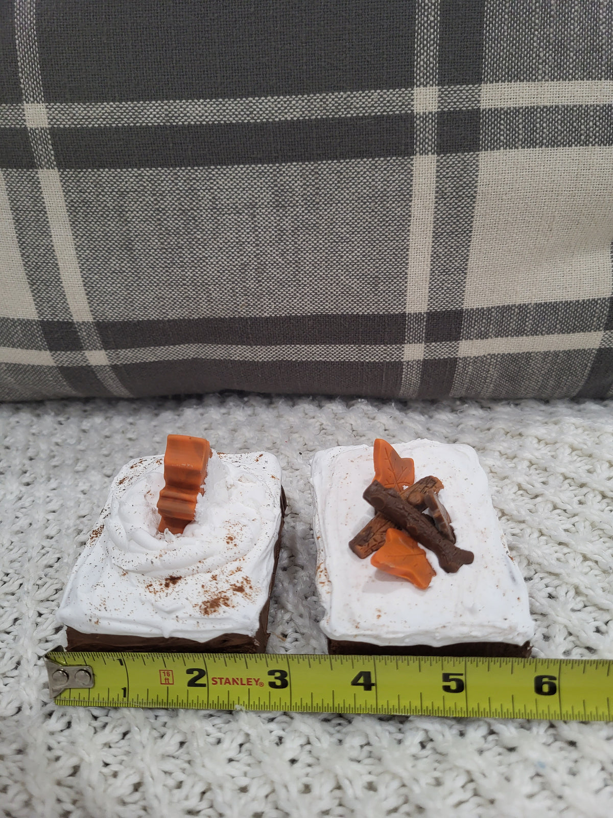 Pip Posh Design Faux Sweet Décor Vanilla Frosted Fall Brownies Set Of 2 Bakery Collection