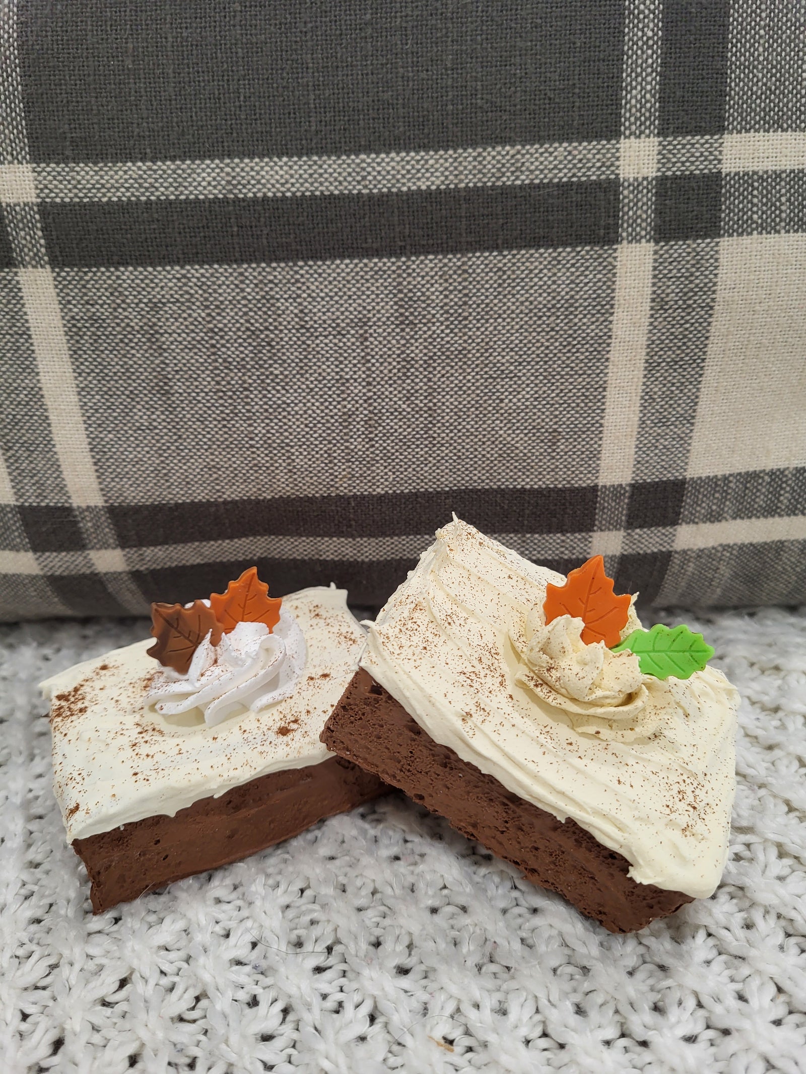 Pip Posh Design Faux Sweet Décor Ivory Frosted Harvest Brownies Set Of 2 Bakery Collection