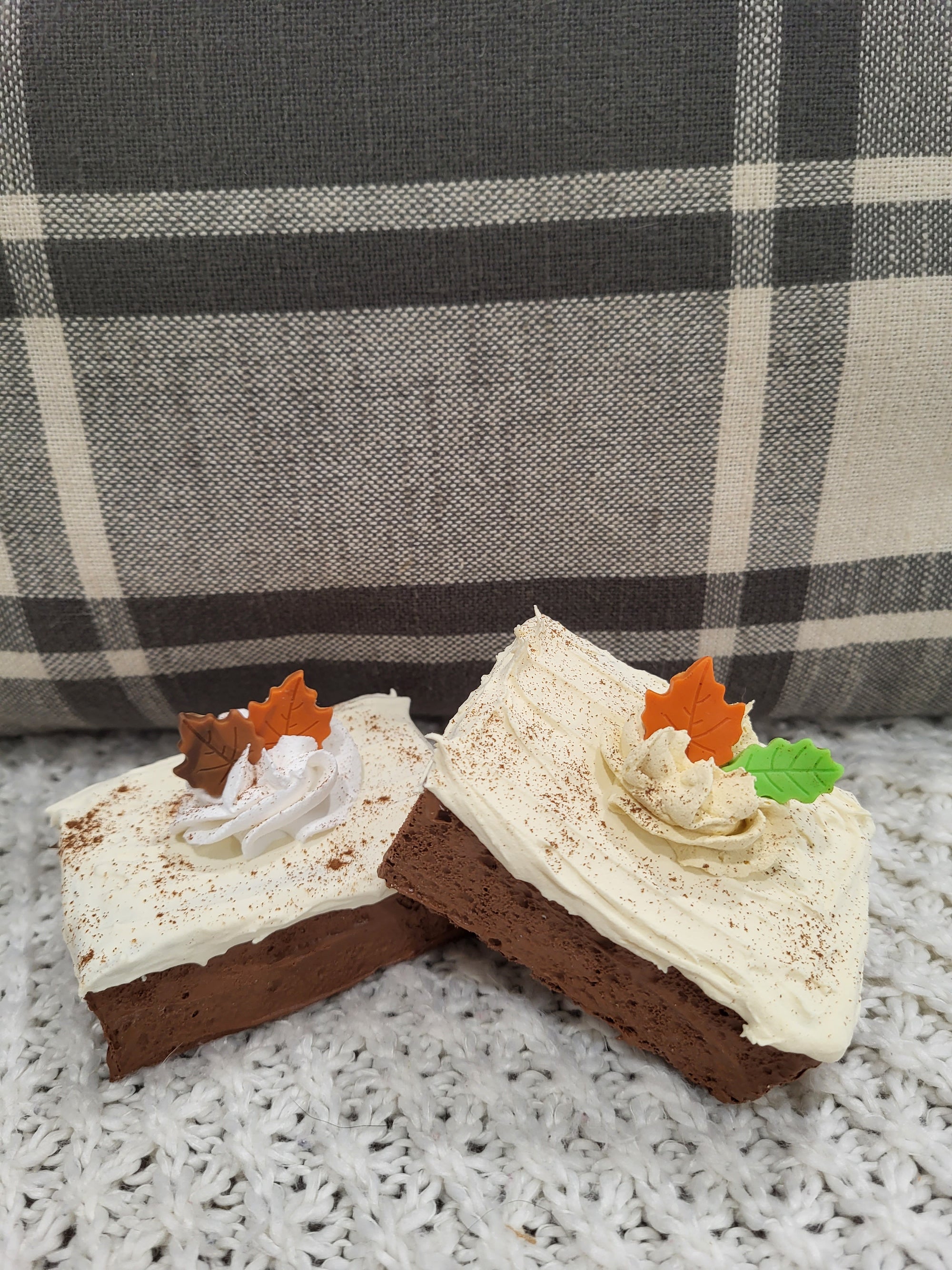 Pip Posh Design Faux Sweet Décor Ivory Frosted Harvest Brownies Set Of 2 Bakery Collection