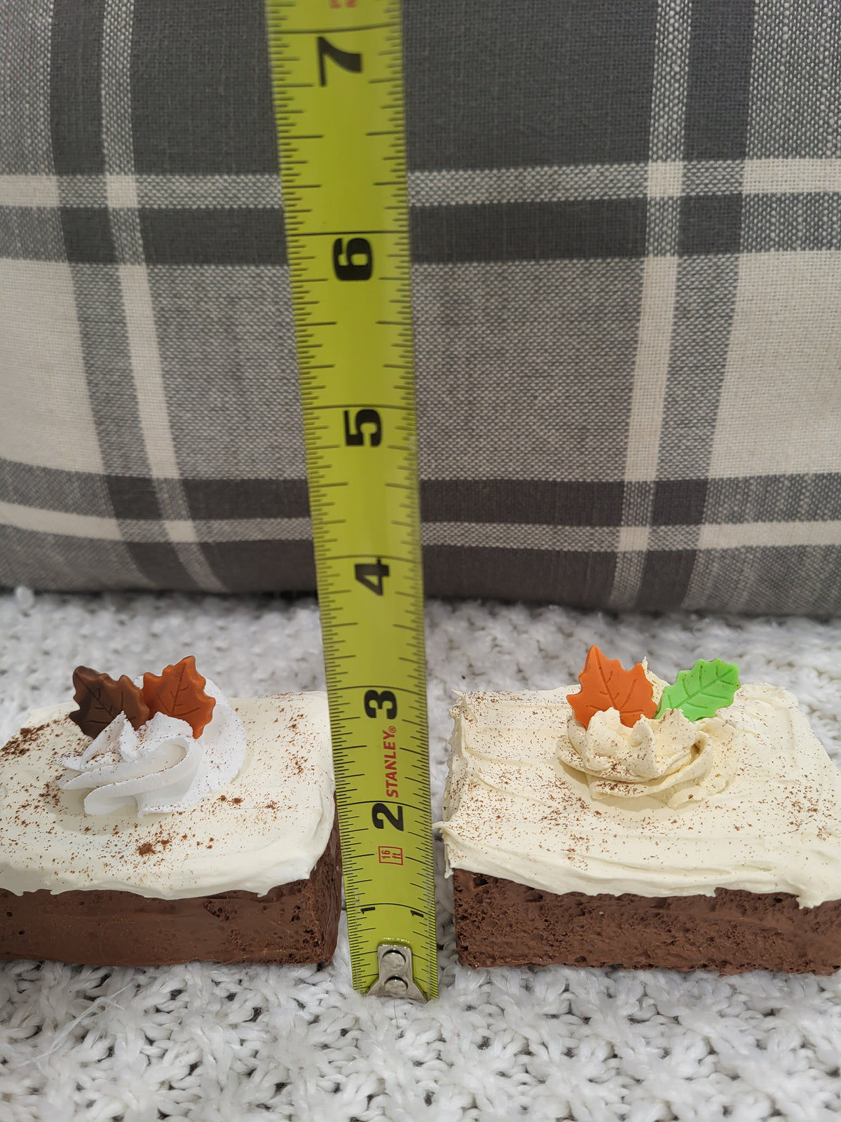 Pip Posh Design Faux Sweet Décor Ivory Frosted Harvest Brownies Set Of 2 Bakery Collection