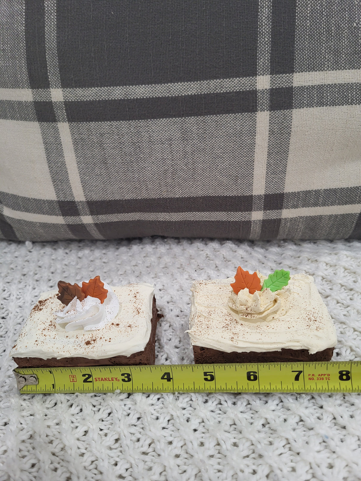 Pip Posh Design Faux Sweet Décor Ivory Frosted Harvest Brownies Set Of 2 Bakery Collection