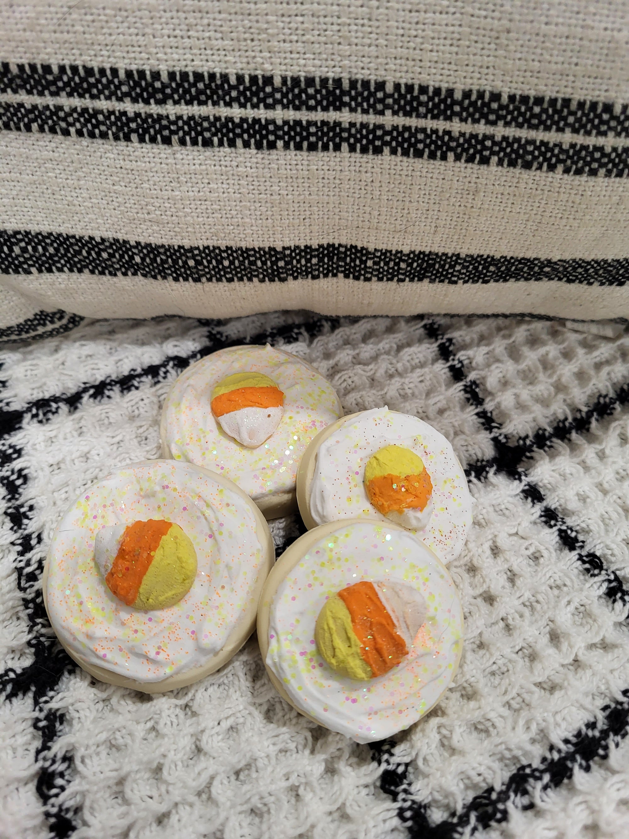 Pip Posh Design Faux Sweet Décor Frosted Candy Corn Sugar Cookies Set Of 4