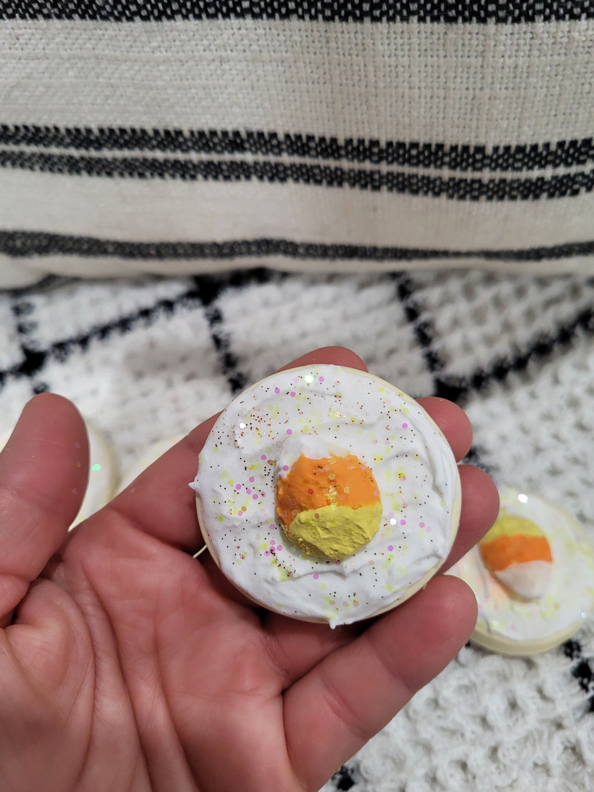 Pip Posh Design Faux Sweet Décor Frosted Candy Corn Sugar Cookies Set Of 4