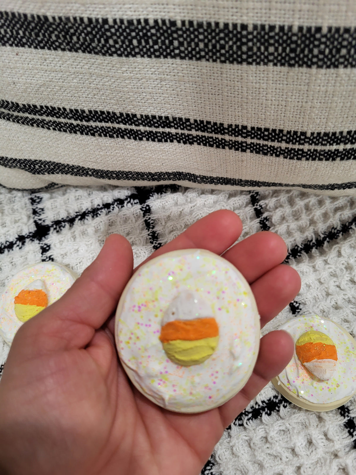 Pip Posh Design Faux Sweet Décor Frosted Candy Corn Sugar Cookies Set Of 4