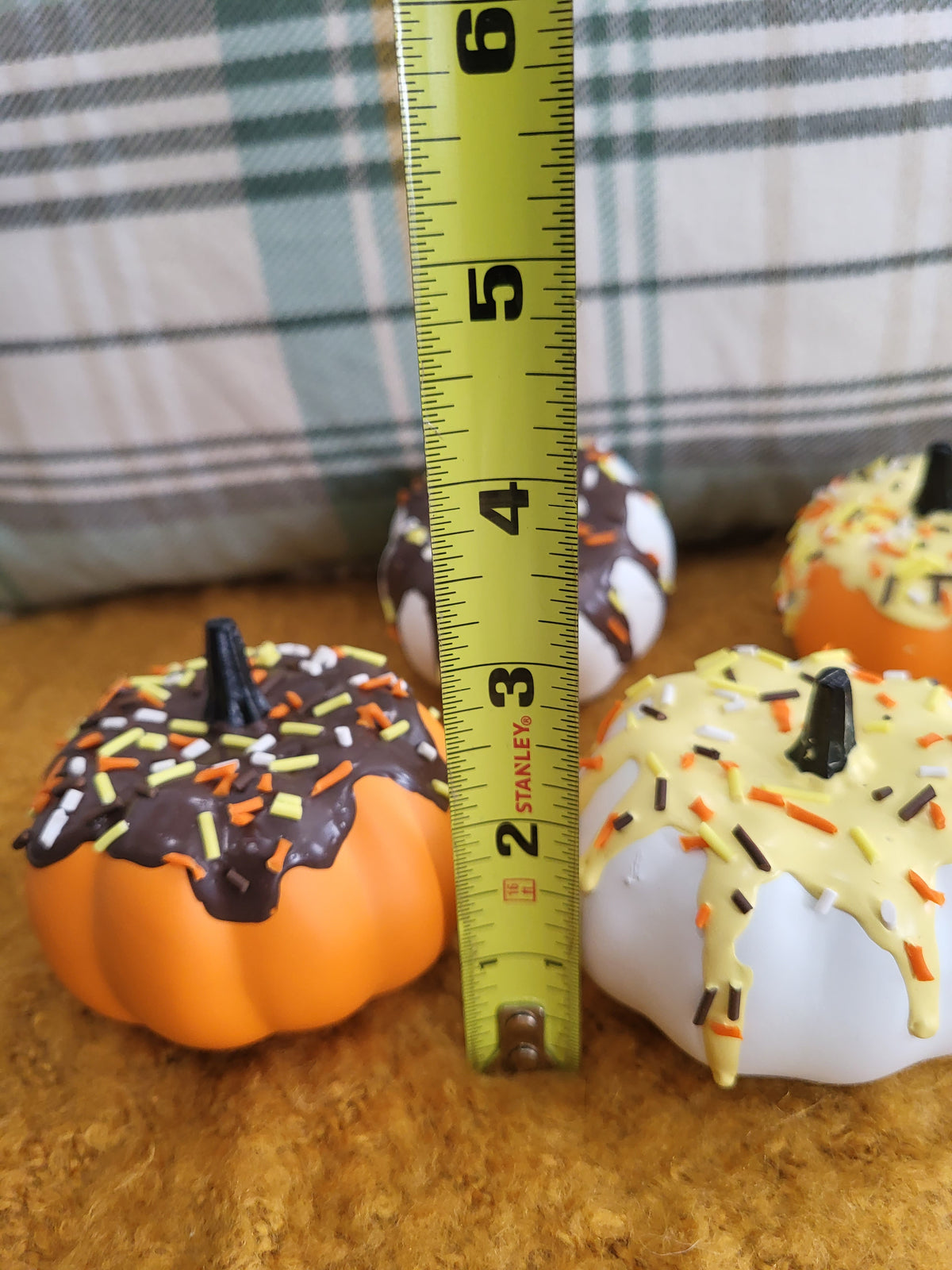 Pip Posh Design Faux Sweet Décor Mini Sprinkled Pumpkin Donuts Set Of 4 Fall Collection