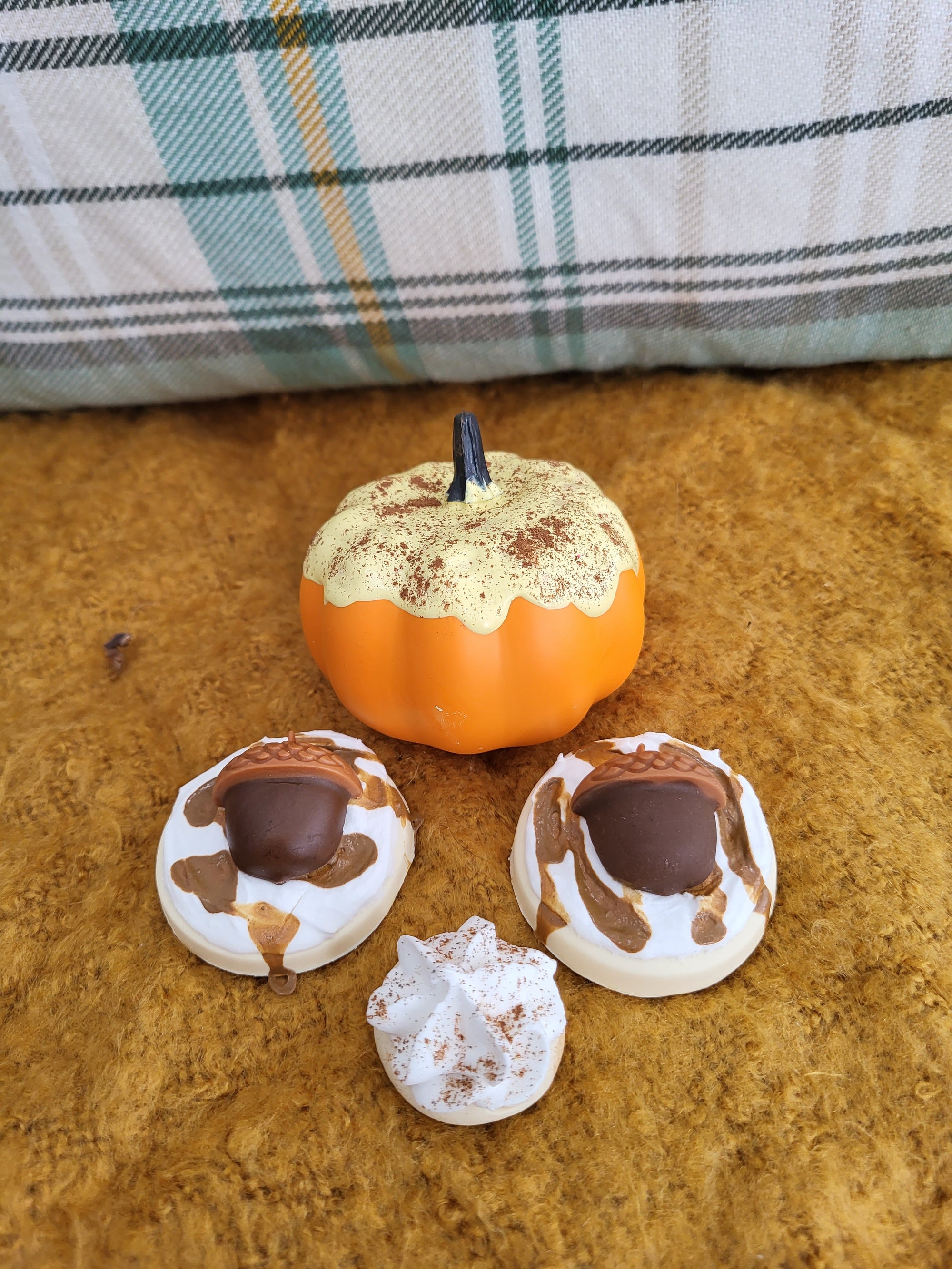 Pip Posh Design Faux Sweet Décor Mini Pumpkin Donut & Acorn Sugar Cookie Bundle Fall Collection