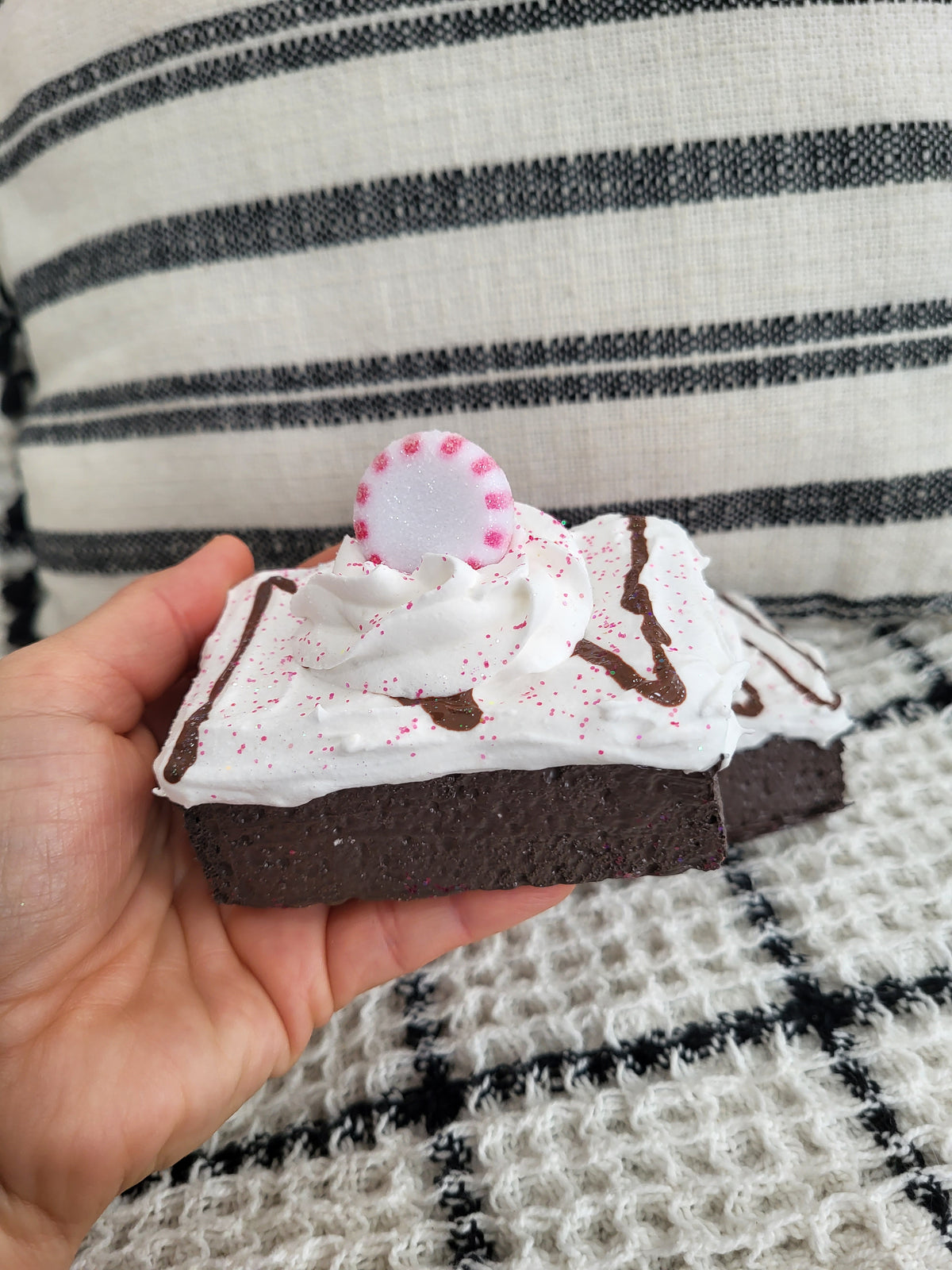 Pip Posh Design Faux Sweet Décor Whipped Peppermint Brownies Holiday Bakery Collection