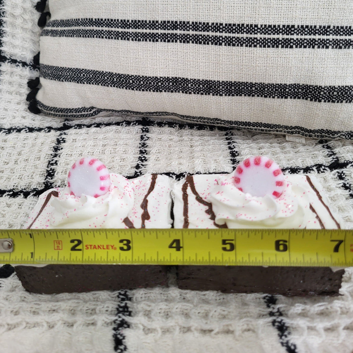 Pip Posh Design Faux Sweet Décor Whipped Peppermint Brownies Holiday Bakery Collection