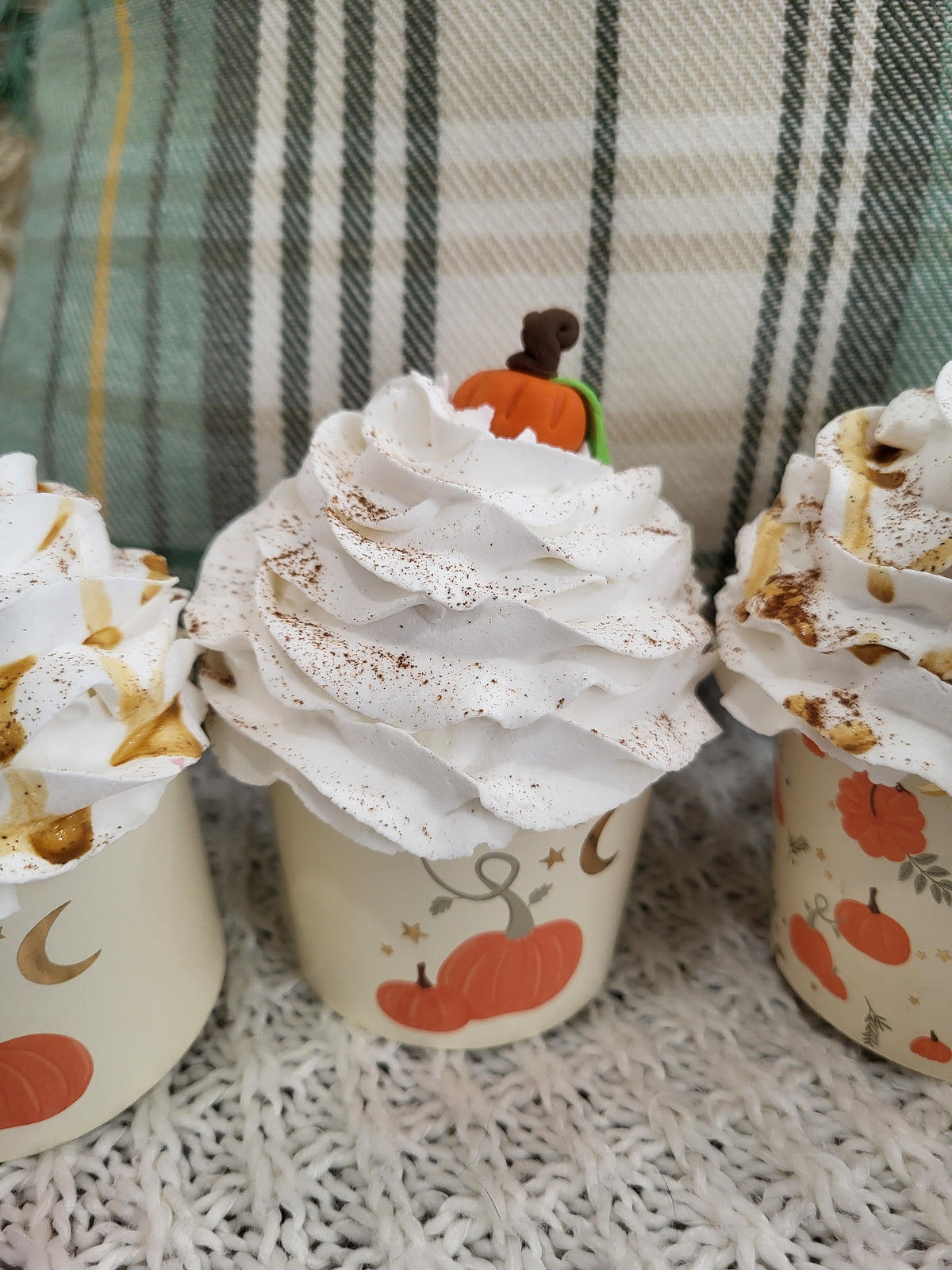 Pip Posh Design Faux Sweet Décor Fall Pumpkin Cupcake Assortment Set Of 4 Fall Bakery Collection