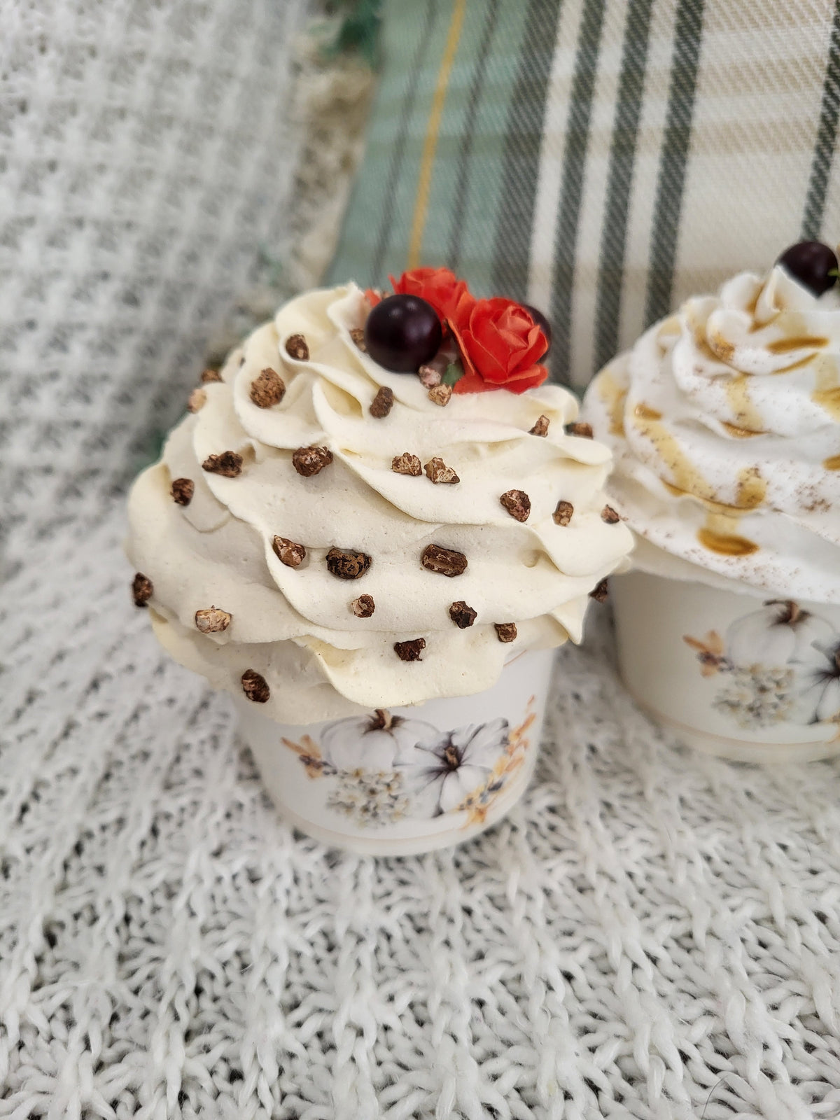 Pip Posh Design Faux Sweet Décor Harvest Cupcakes Set Of 4 Fall Bakery Collection