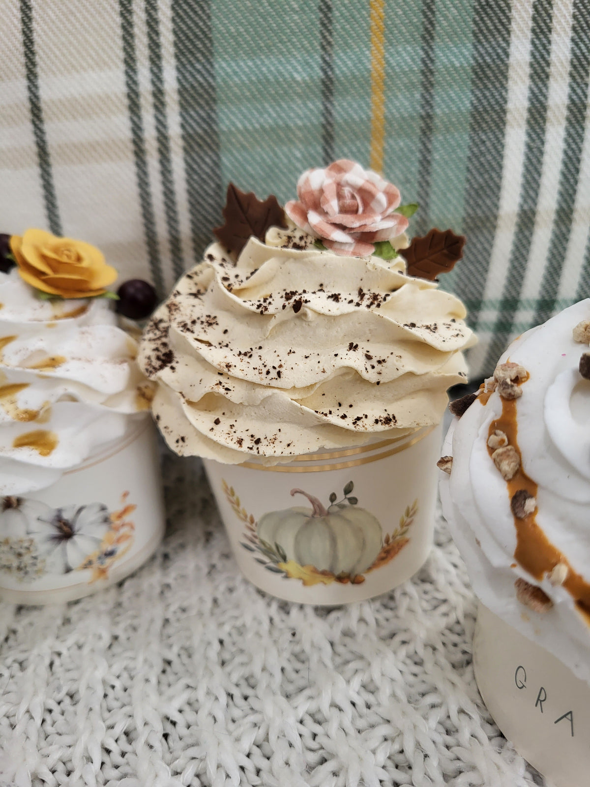 Pip Posh Design Faux Sweet Décor Harvest Cupcakes Set Of 4 Fall Bakery Collection