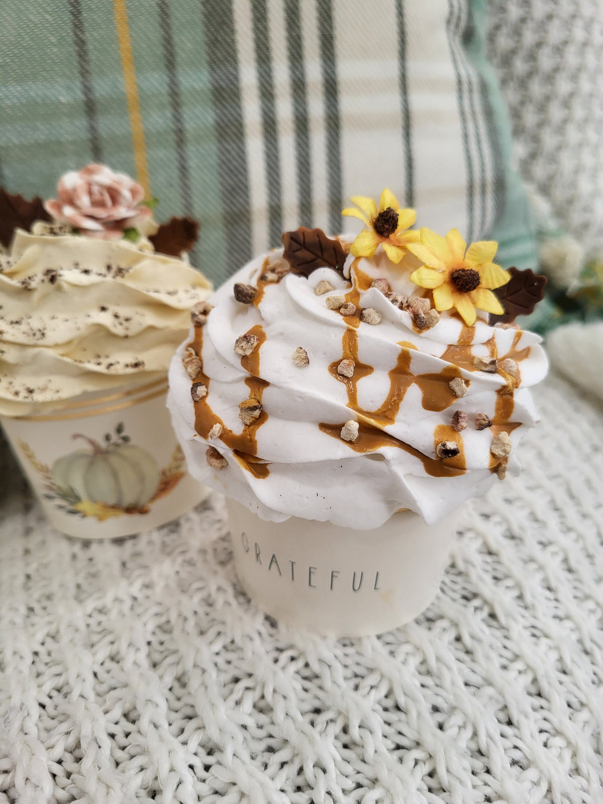 Pip Posh Design Faux Sweet Décor Harvest Cupcakes Set Of 4 Fall Bakery Collection