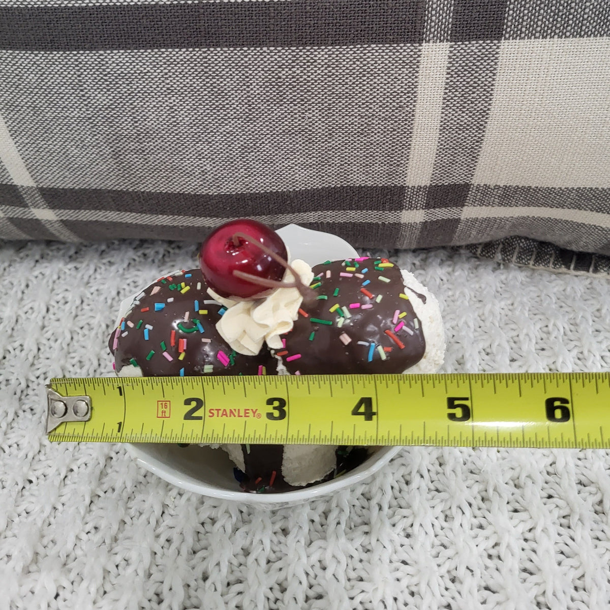 Pip Posh Design Faux Sweet Décor Chocolate Confetti Drizzled Vanilla Ice Cream With A Cherry On Top Ice Cream Dessert Collection