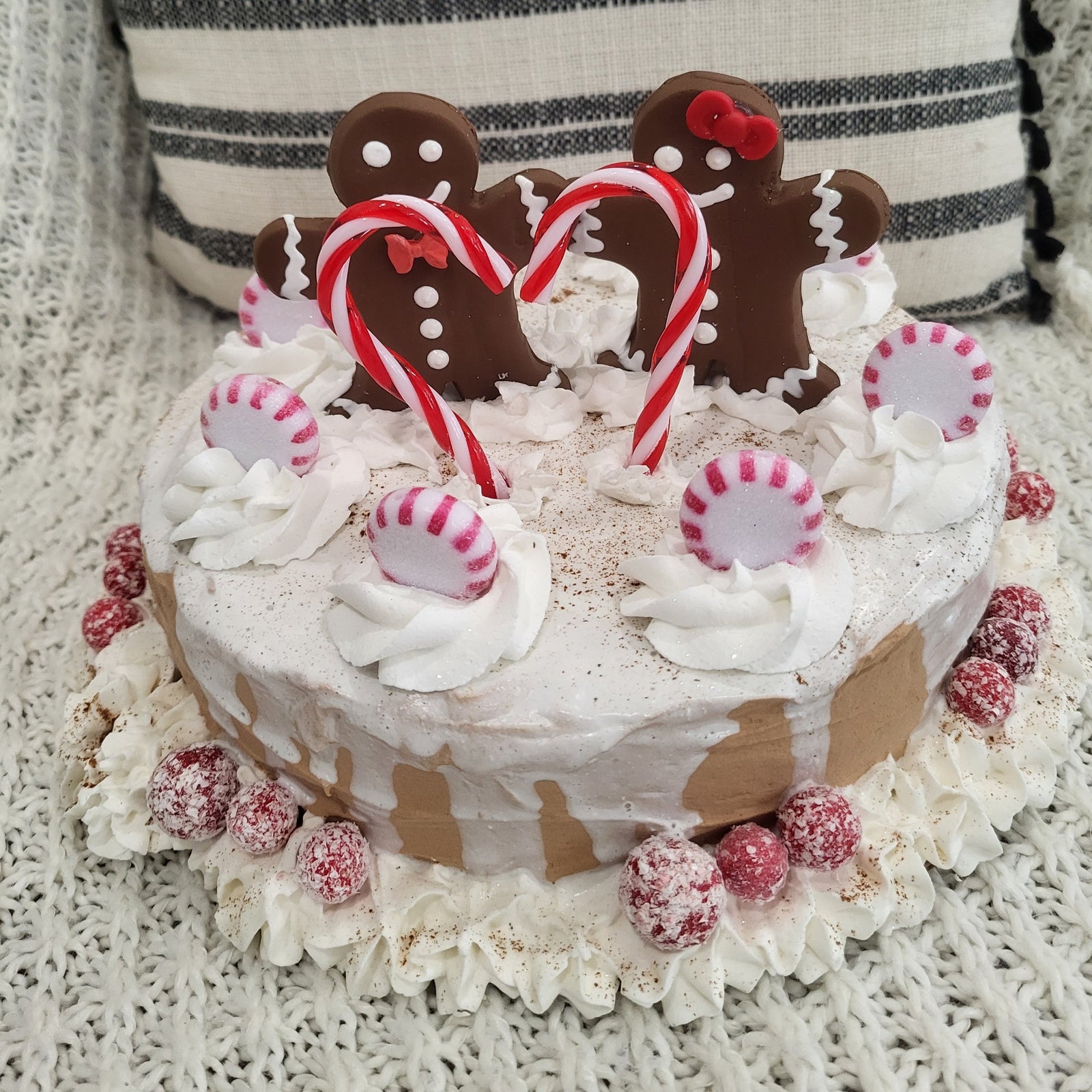 Pip Posh Design Faux Sweet Décor Gingerbread Peppermint Cake Holiday Bakery Collection