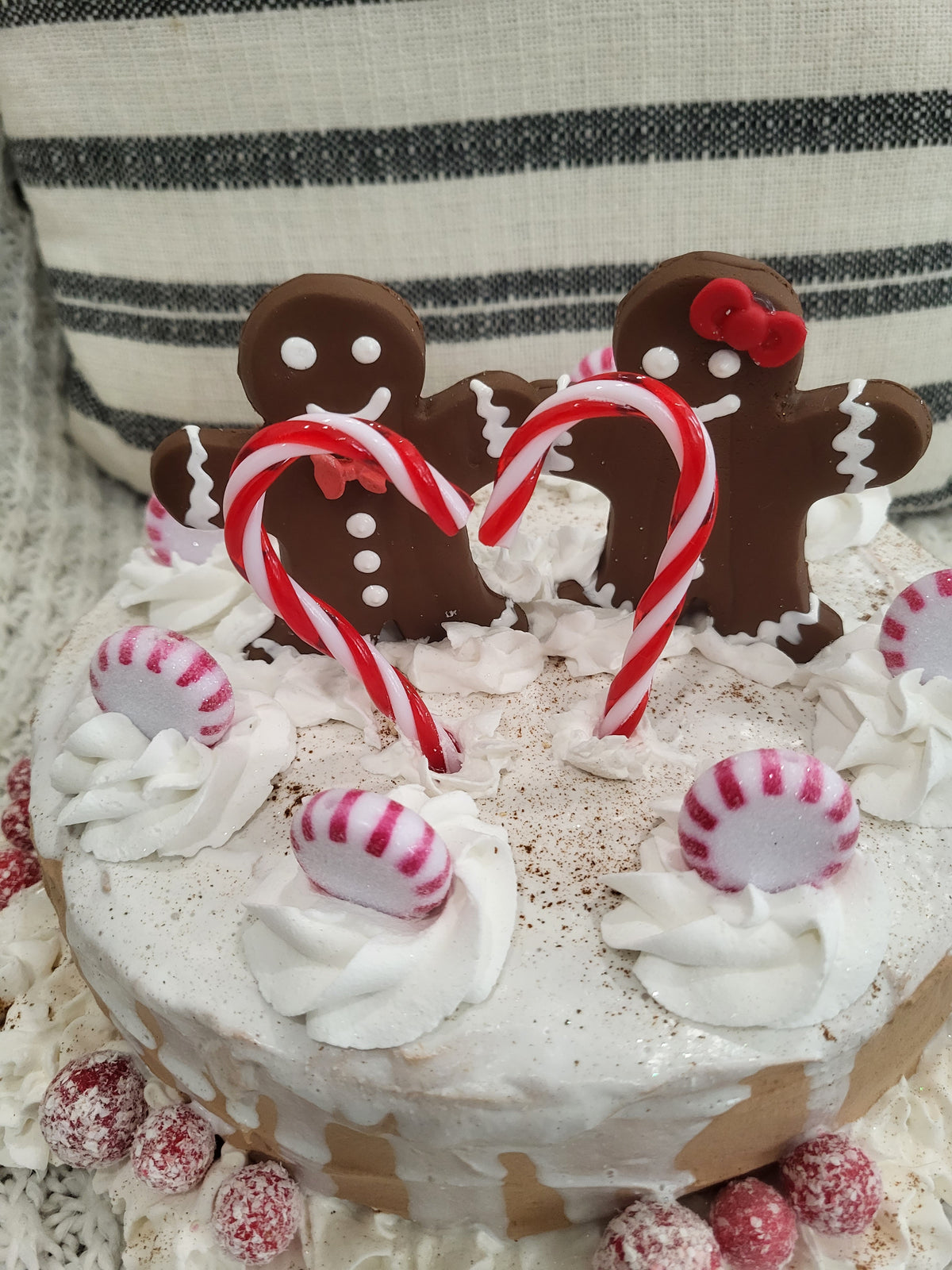 Pip Posh Design Faux Sweet Décor Gingerbread Peppermint Cake Holiday Bakery Collection