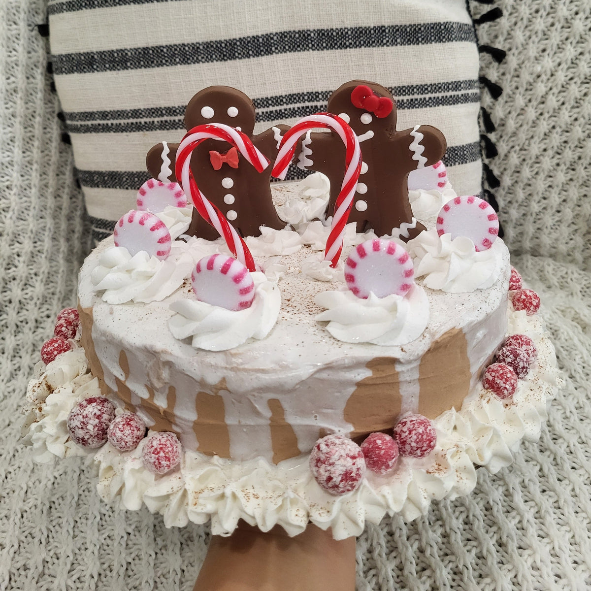 Pip Posh Design Faux Sweet Décor Gingerbread Peppermint Cake Holiday Bakery Collection