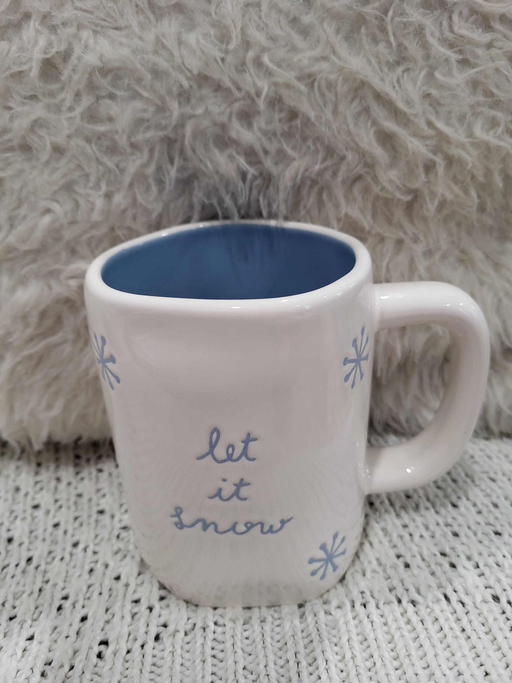 Rae Dunn "Let It Snow" Snowflake Mug Holiday Collection