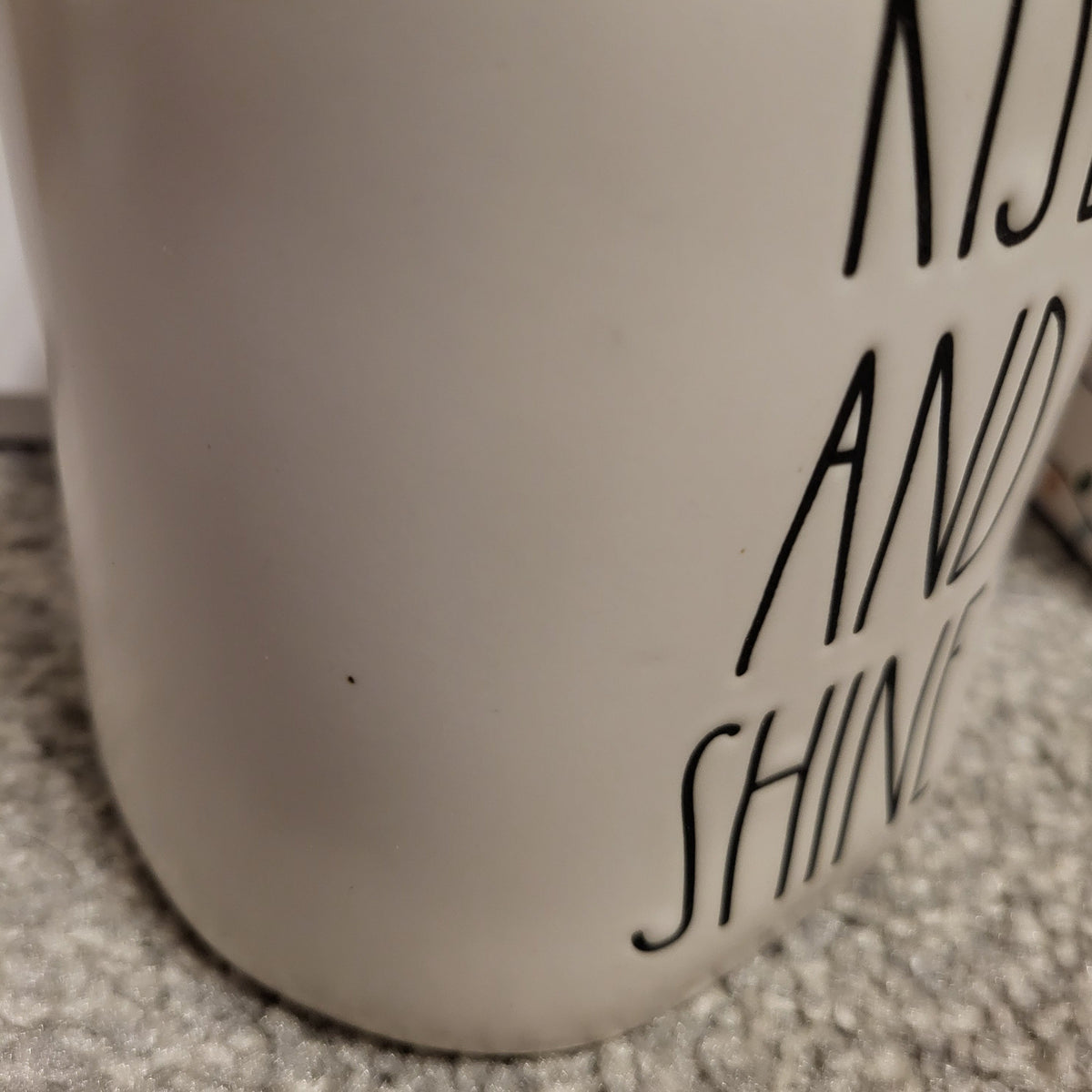 Rae Dunn &quot;Rise &amp; Shine&quot; Tractor Double Sided White Mug Icon Farm House Collection