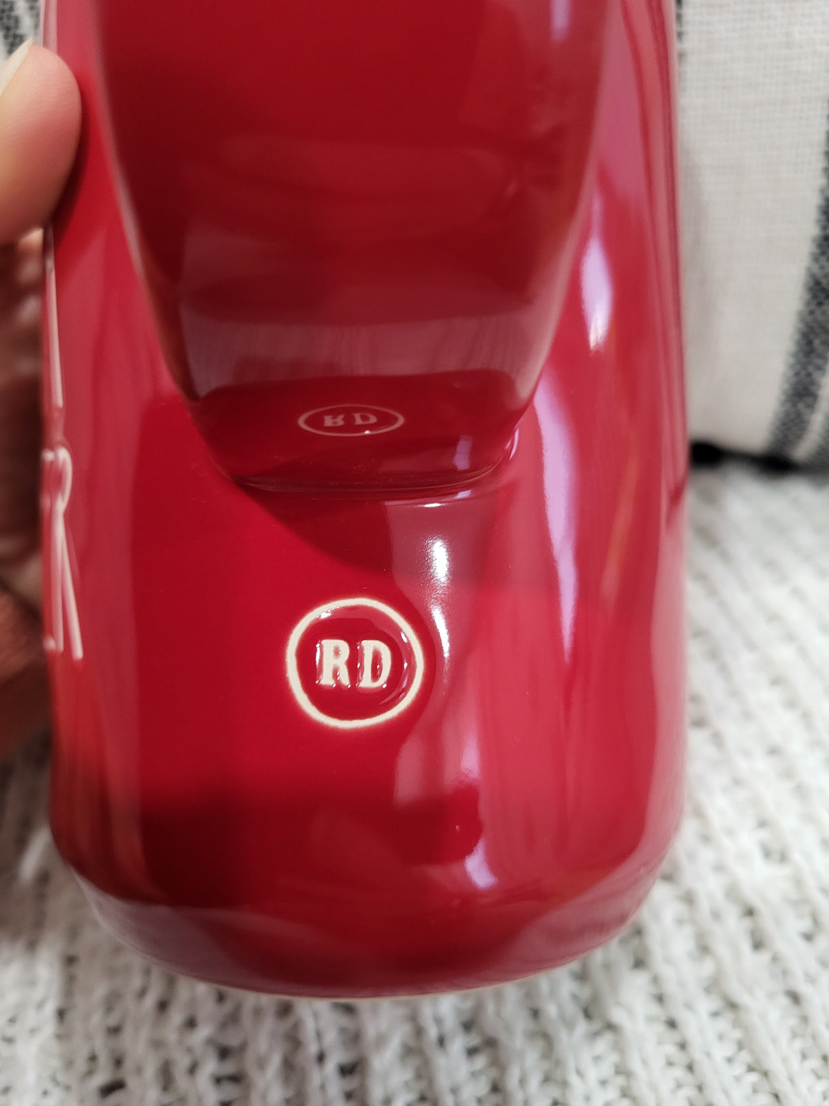 Rae Dunn &quot; Hot Cocoa Weather&quot; Red 20oz RD Stamp Mug Collection