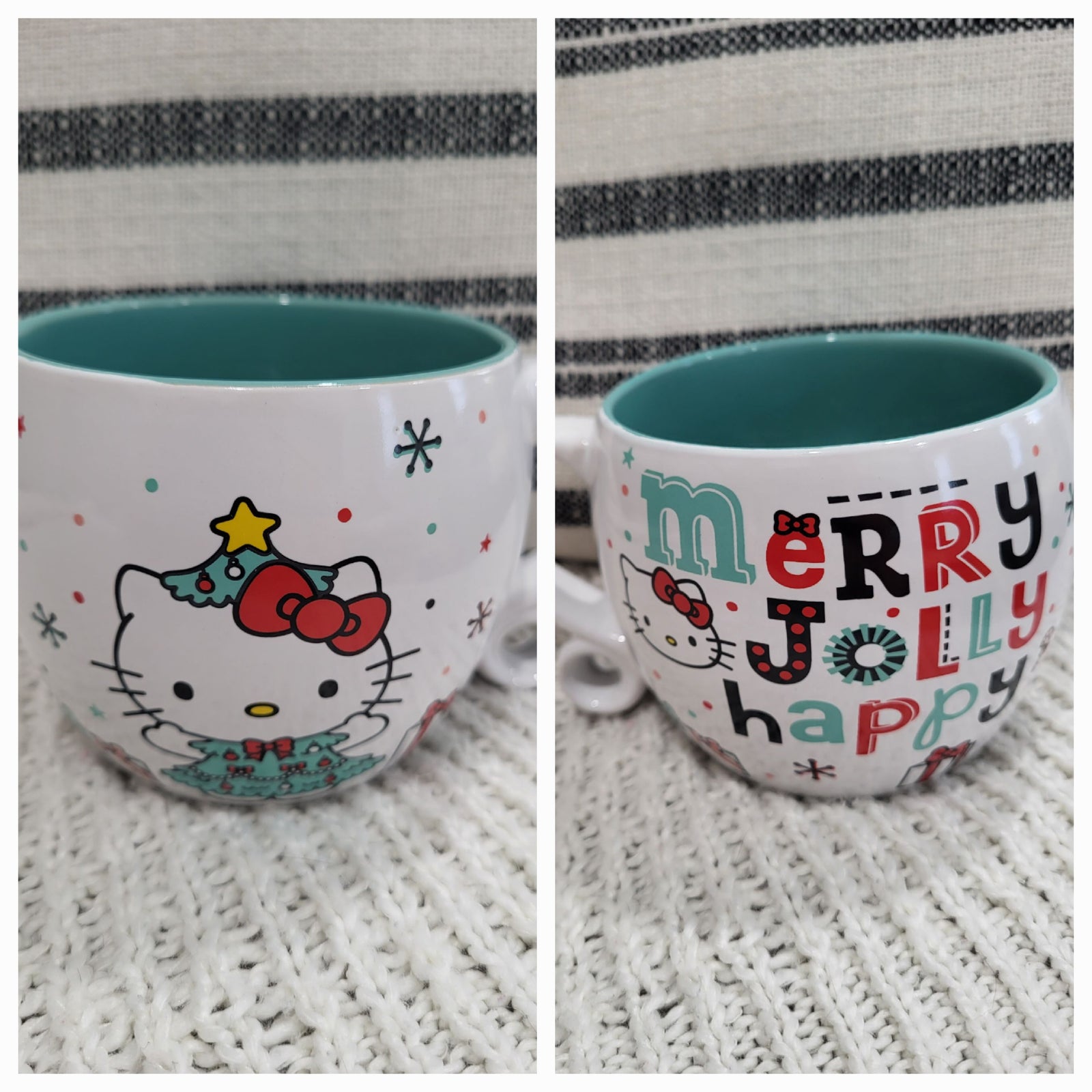 Hello Kitty "Merry Jolly Happy" Double Sided 15.9 Floz Mug Hk Holiday Collection