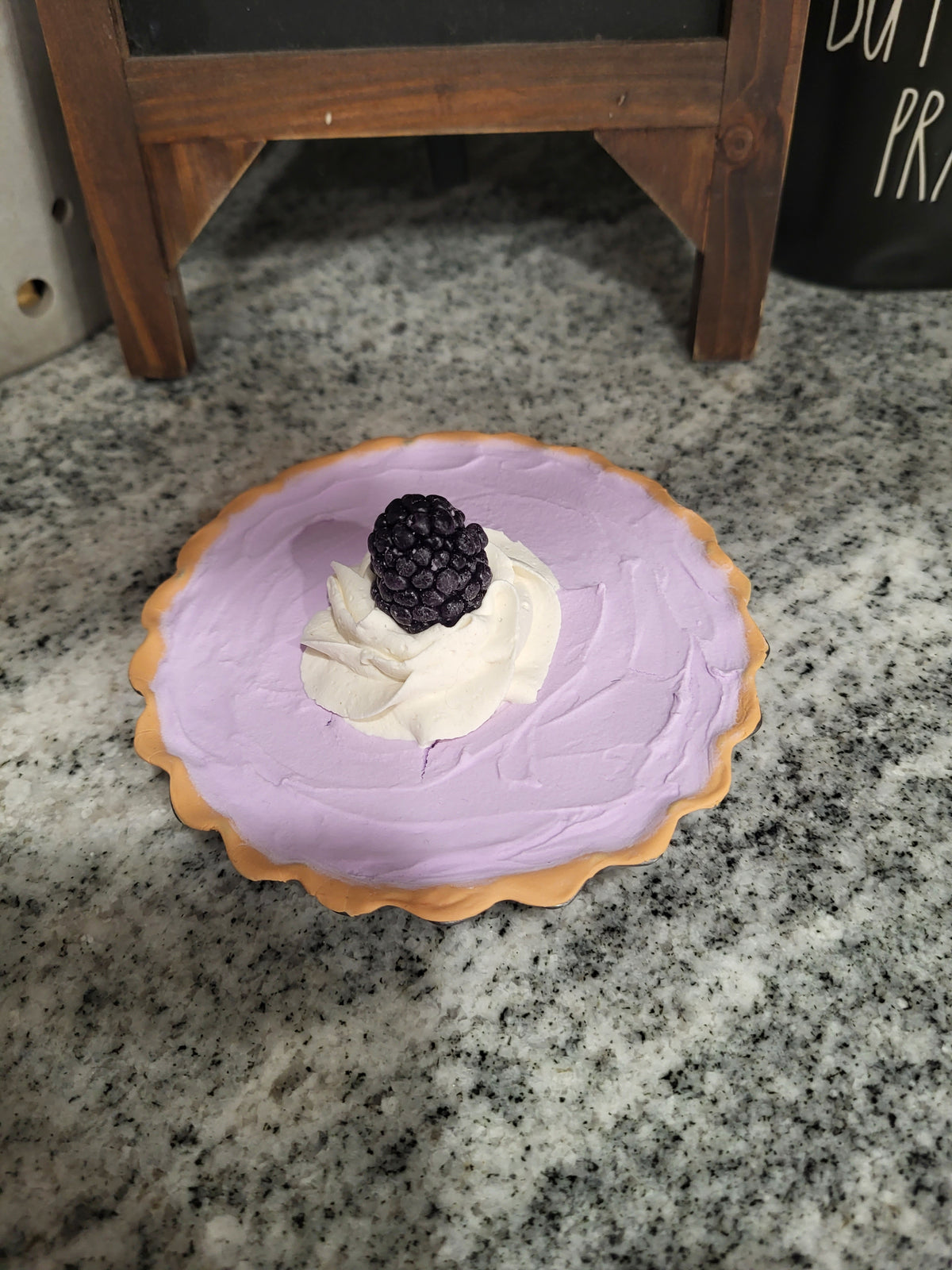 Pip Posh Design Faux Sweet Décor Mini Whipped Black Berry Pie Bakery Collection
