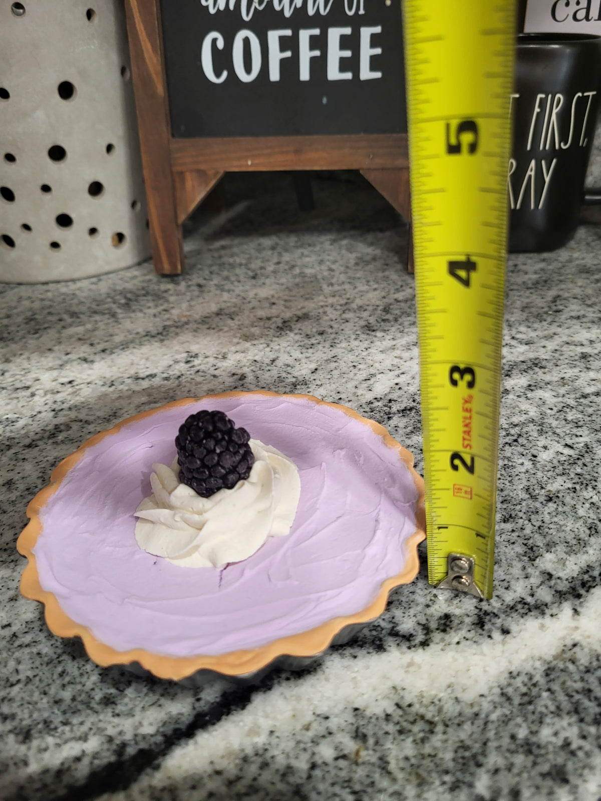 Pip Posh Design Faux Sweet Décor Mini Whipped Black Berry Pie Bakery Collection