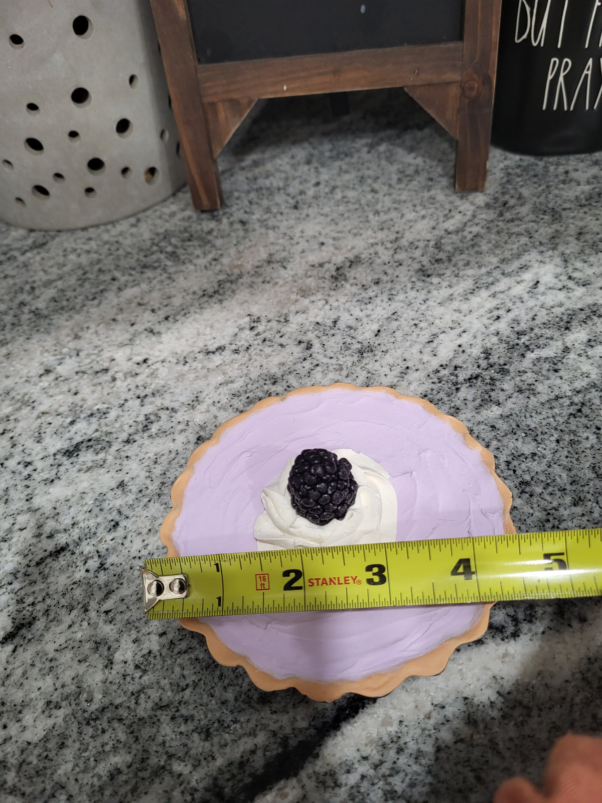 Pip Posh Design Faux Sweet Décor Mini Whipped Black Berry Pie Bakery Collection