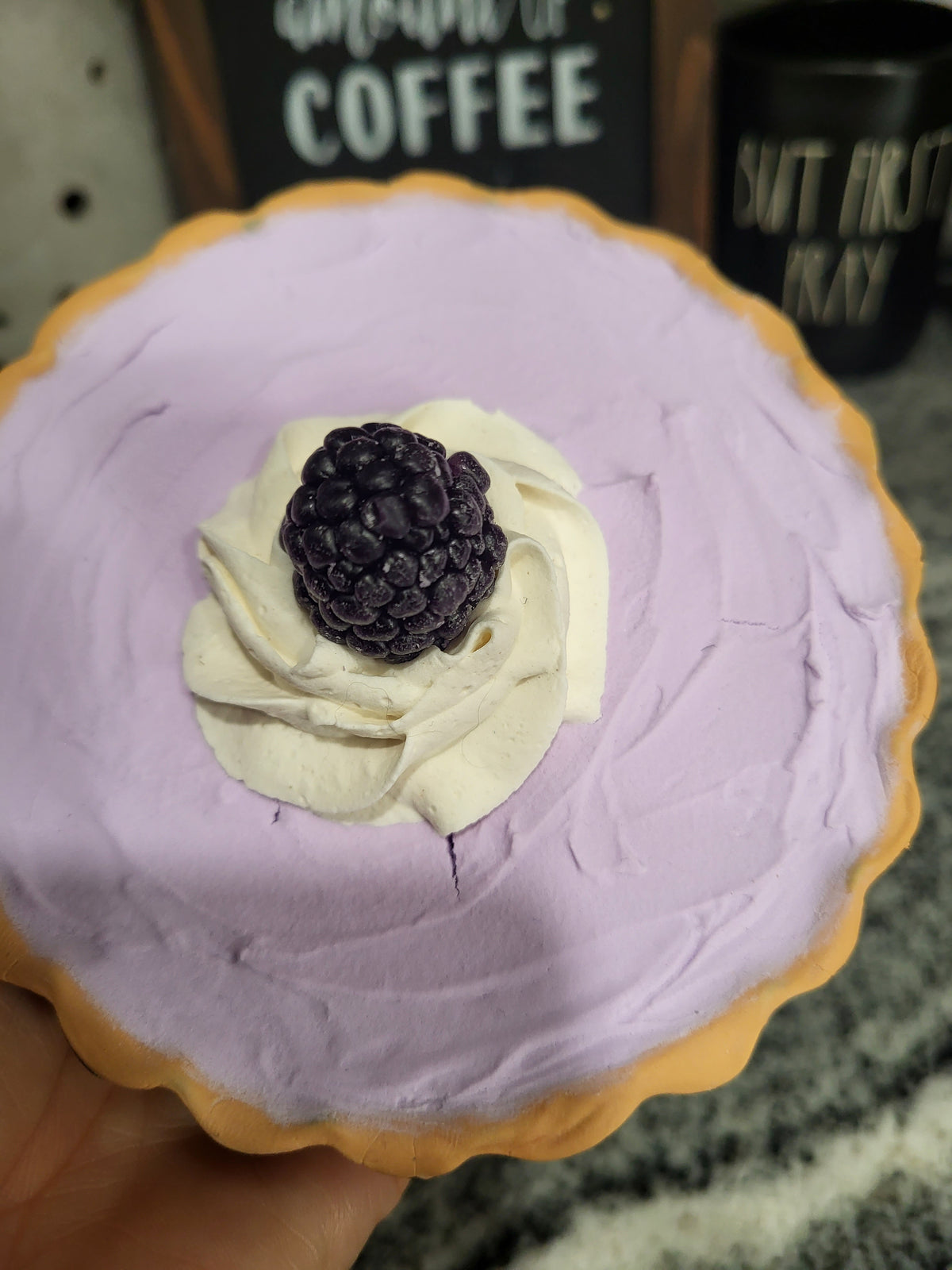 Pip Posh Design Faux Sweet Décor Mini Whipped Black Berry Pie Bakery Collection