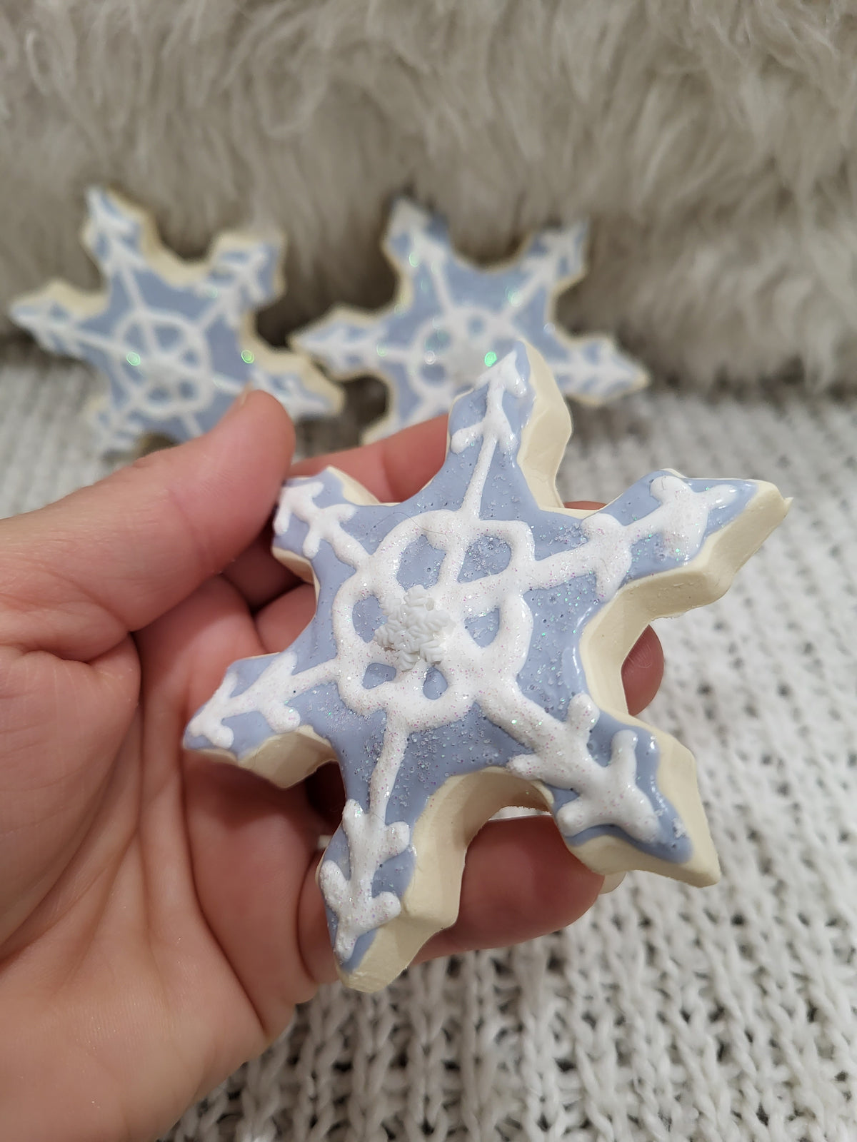 Pip Posh Design Faux Sweet Décor Snowflake Sugar Cookies Set Of 4 Winter Collection