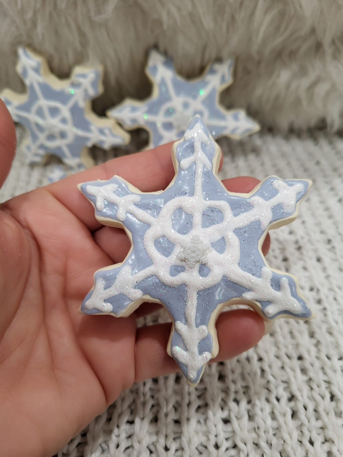 Pip Posh Design Faux Sweet Décor Snowflake Sugar Cookies Set Of 4 Winter Collection