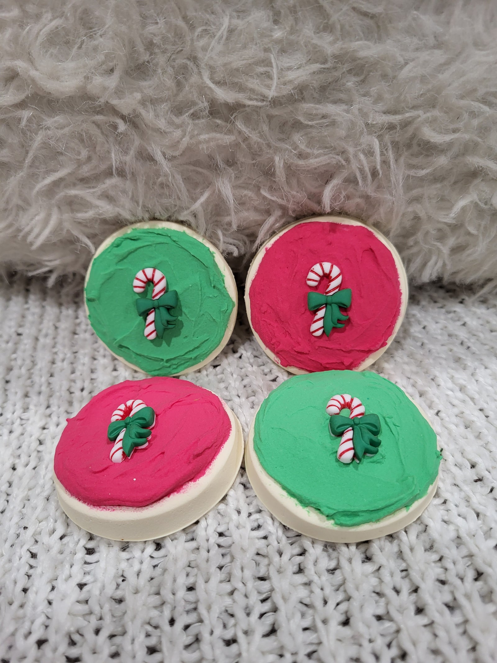 Pip Posh Design Faux Sweet Décor Candy Cane Sugar Cookies Set Of 4 Holiday Collection