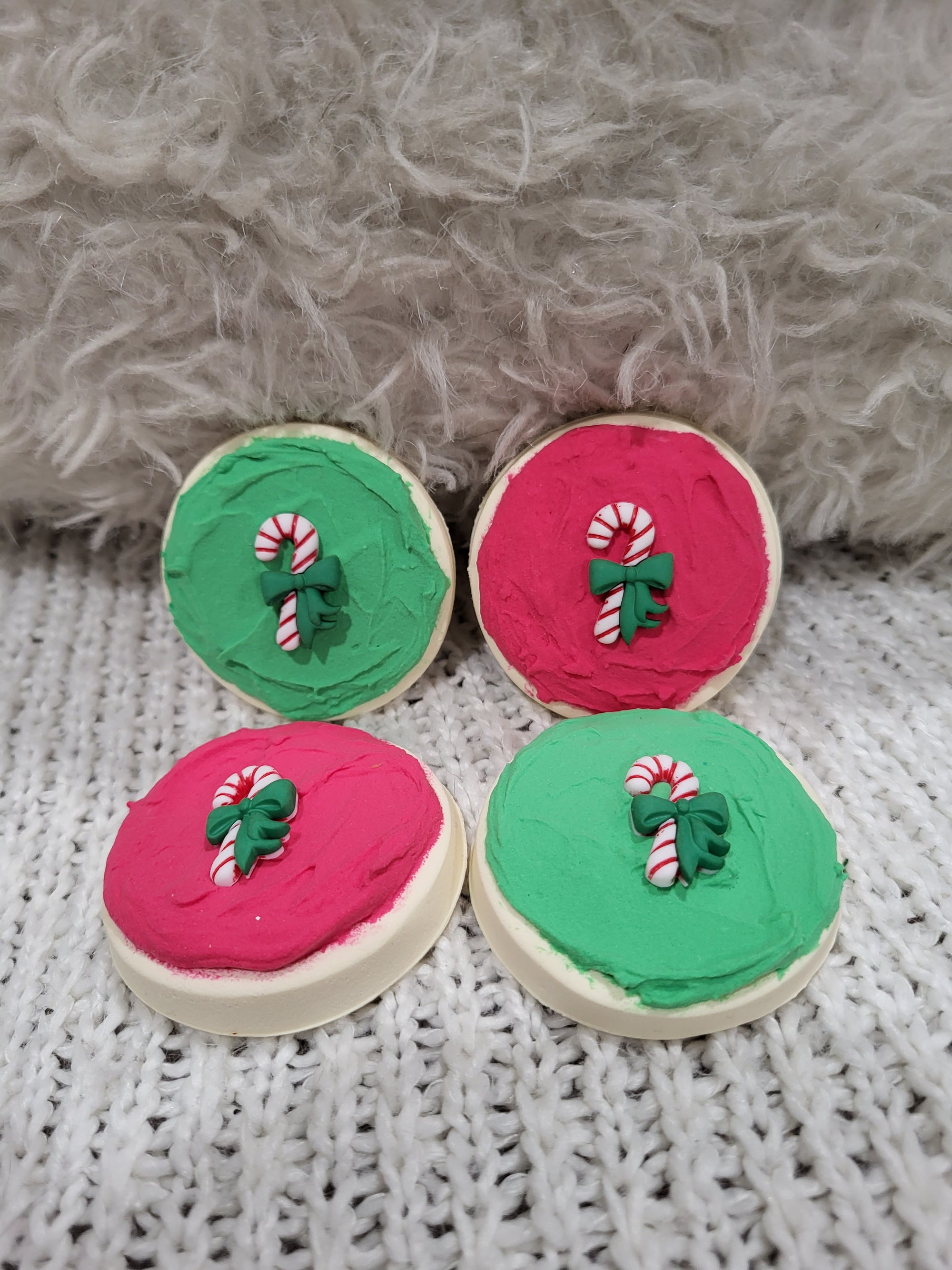 Pip Posh Design Faux Sweet Décor Candy Cane Sugar Cookies Set Of 4 Holiday Collection