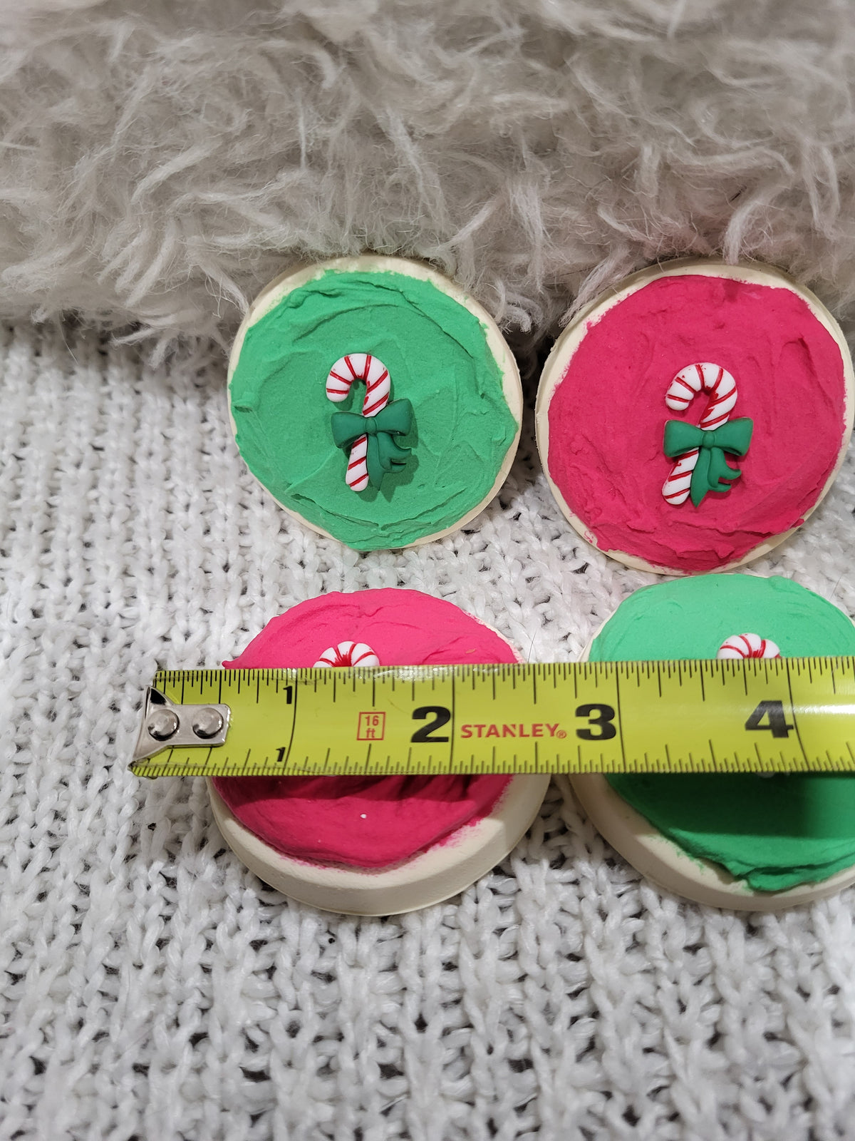 Pip Posh Design Faux Sweet Décor Candy Cane Sugar Cookies Set Of 4 Holiday Collection