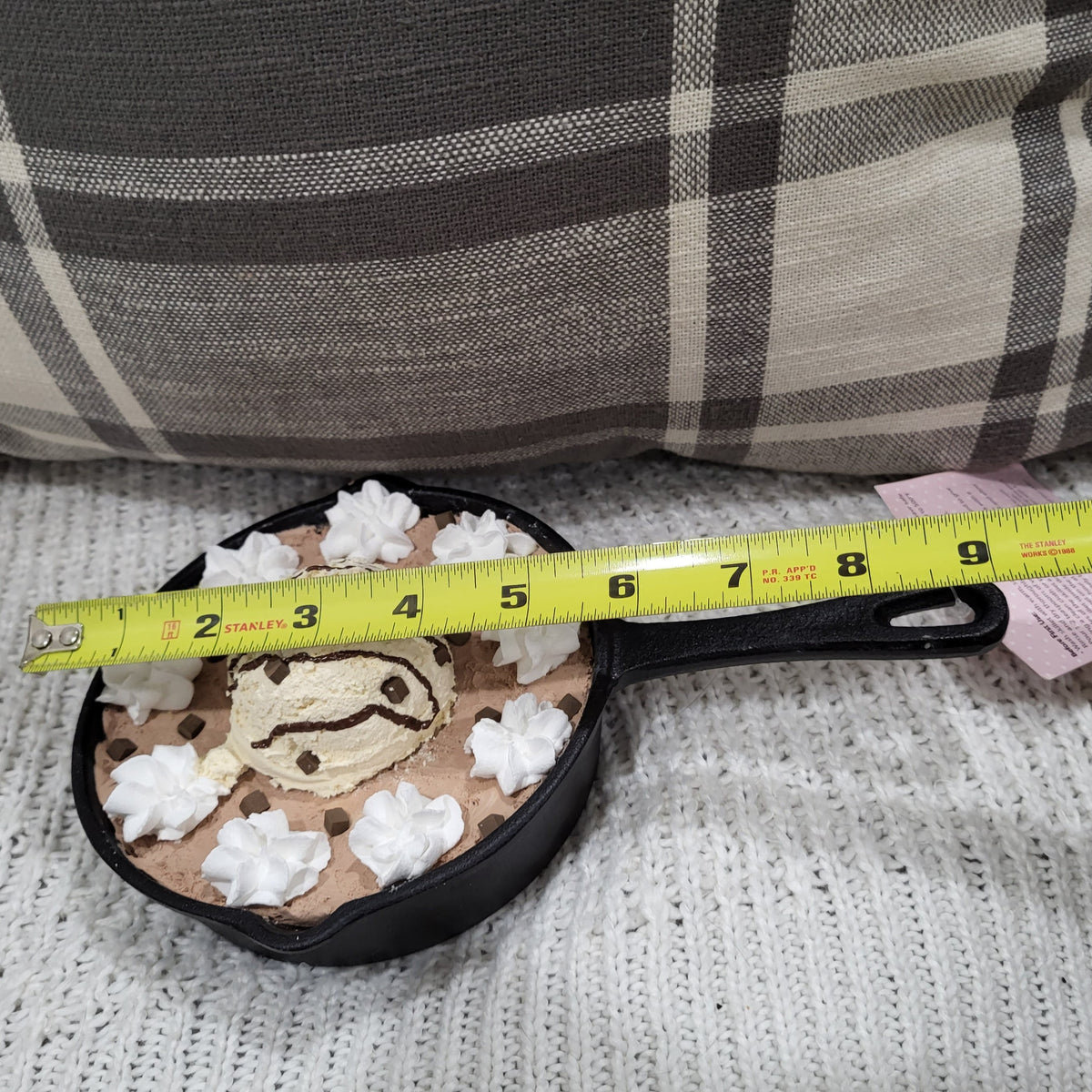 Pip Posh Design Faux Sweet Decor Vanilla Ice Cream Chocolate Chip Cookie Skillet Dessert Collection