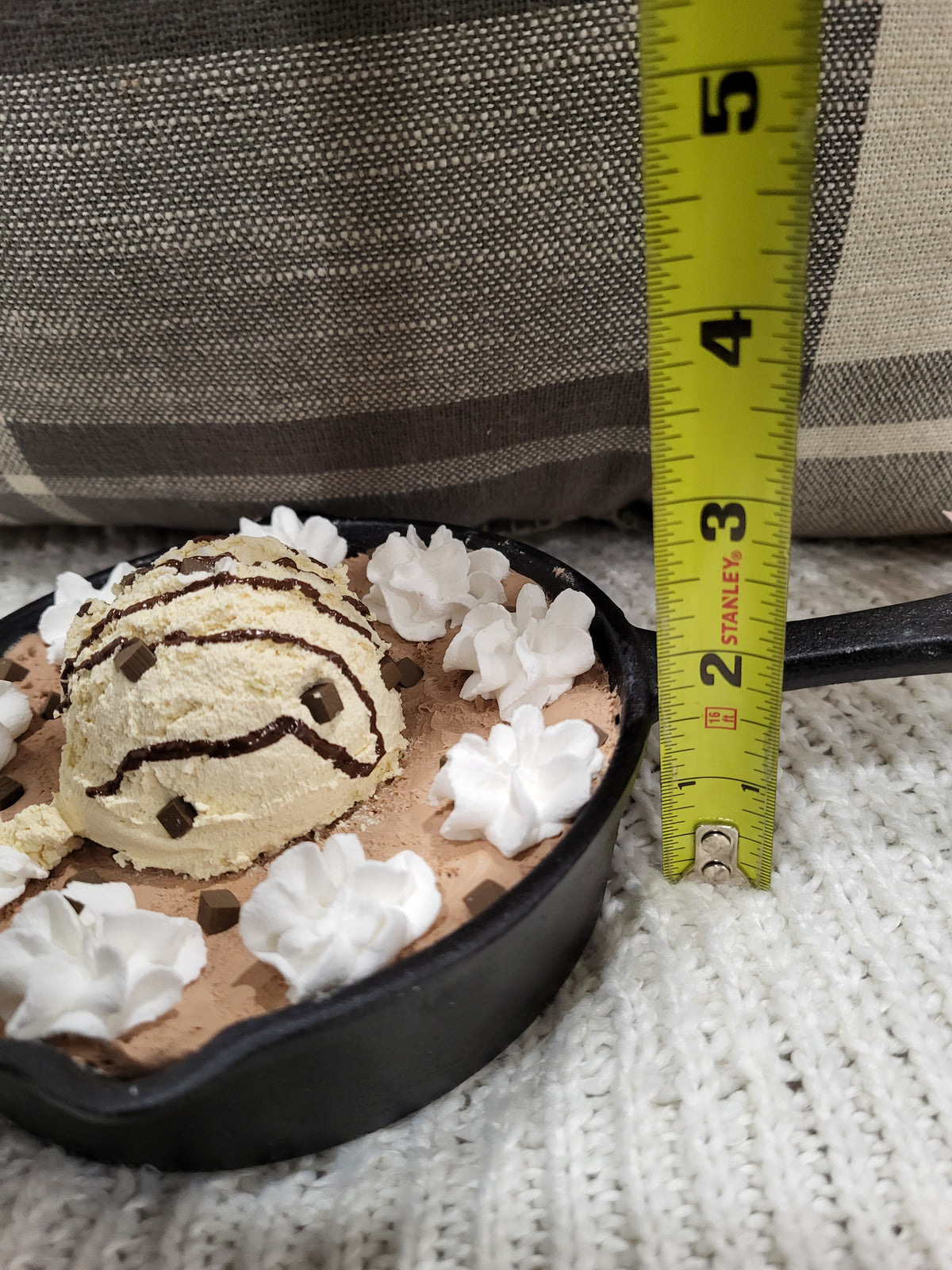 Pip Posh Design Faux Sweet Decor Vanilla Ice Cream Chocolate Chip Cookie Skillet Dessert Collection
