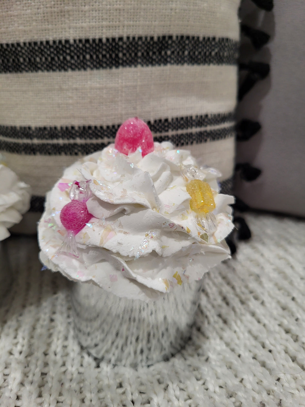 Pip Posh Design Faux Sweet Décor Candy Lane Whipped Cupcakes Set Of 4 Holiday Collection