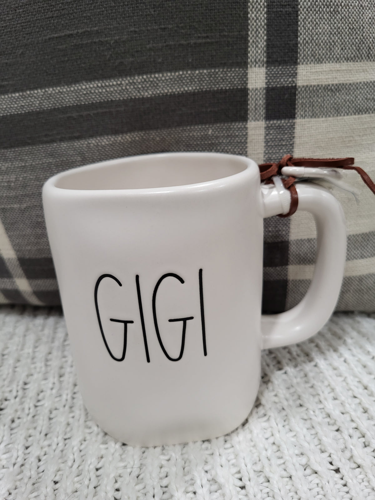 Rae Dunn &quot;Gigi&quot; White Mug &amp; Heart Mug Charm Collection