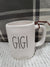 Rae Dunn "Gigi" White Mug & Heart Mug Charm Collection