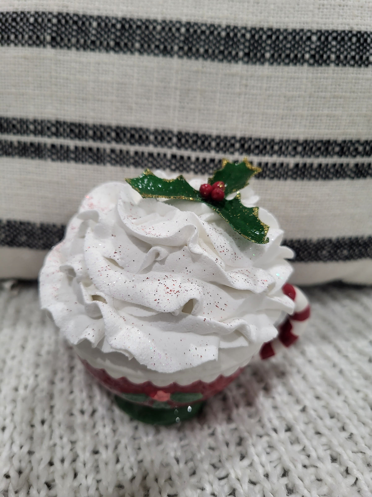Pip Posh Design Faux Sweet Décor Mini Mistletoe Mug &amp; White Whipped Topper Holiday Collection