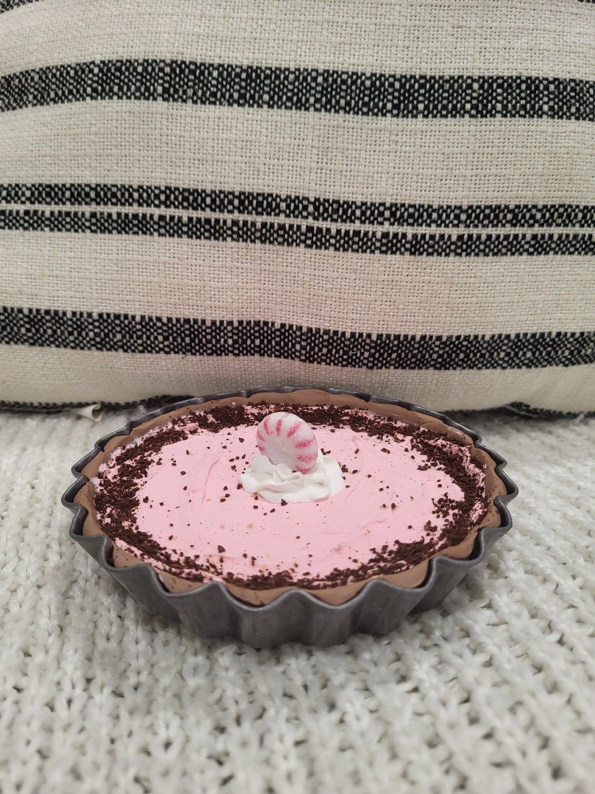 Pip Posh Design Faux Sweet Décor Mini Whipped Peppermint Pie Holiday Bakery Collection