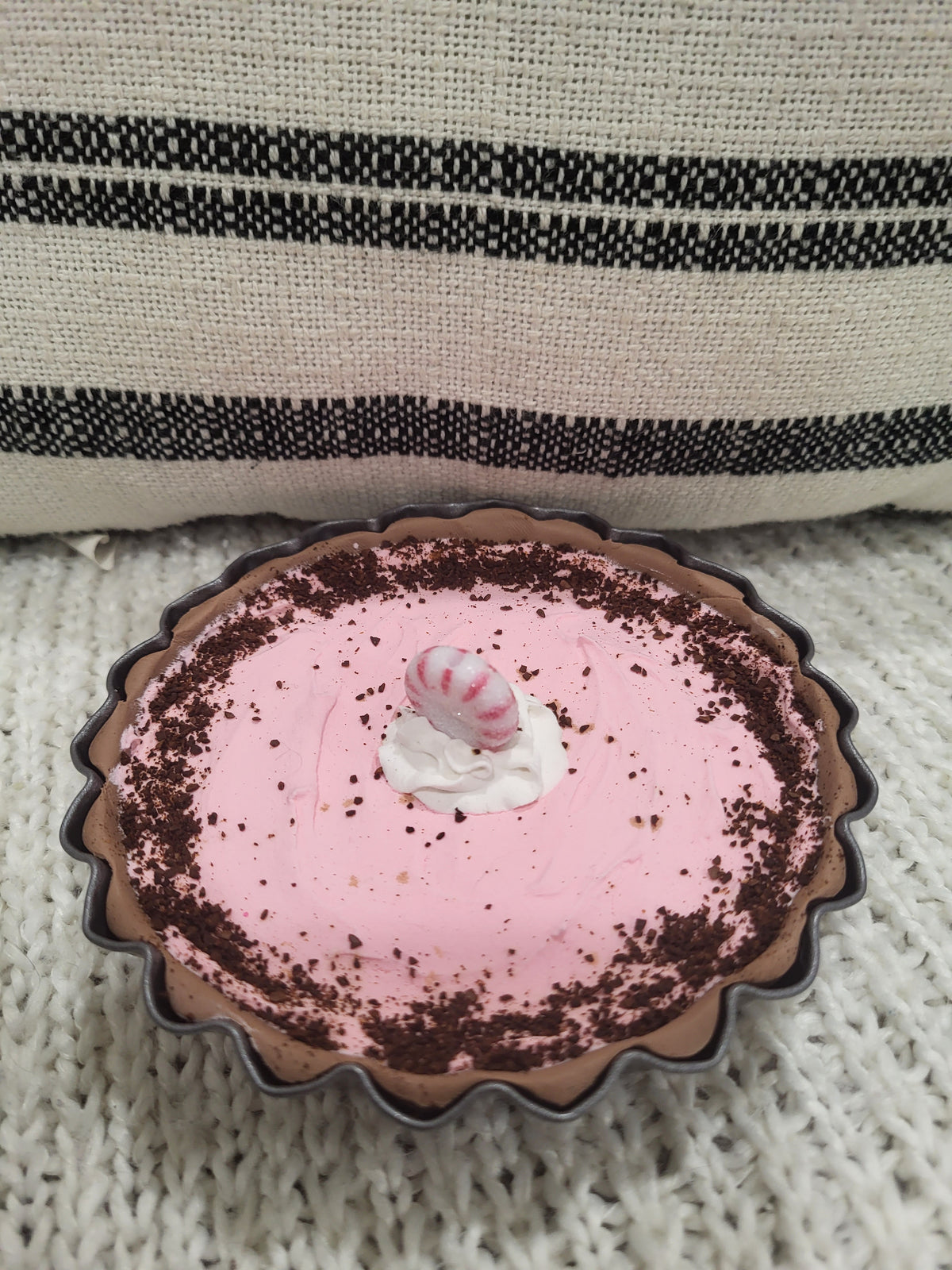 Pip Posh Design Faux Sweet Décor Mini Whipped Peppermint Pie Holiday Bakery Collection