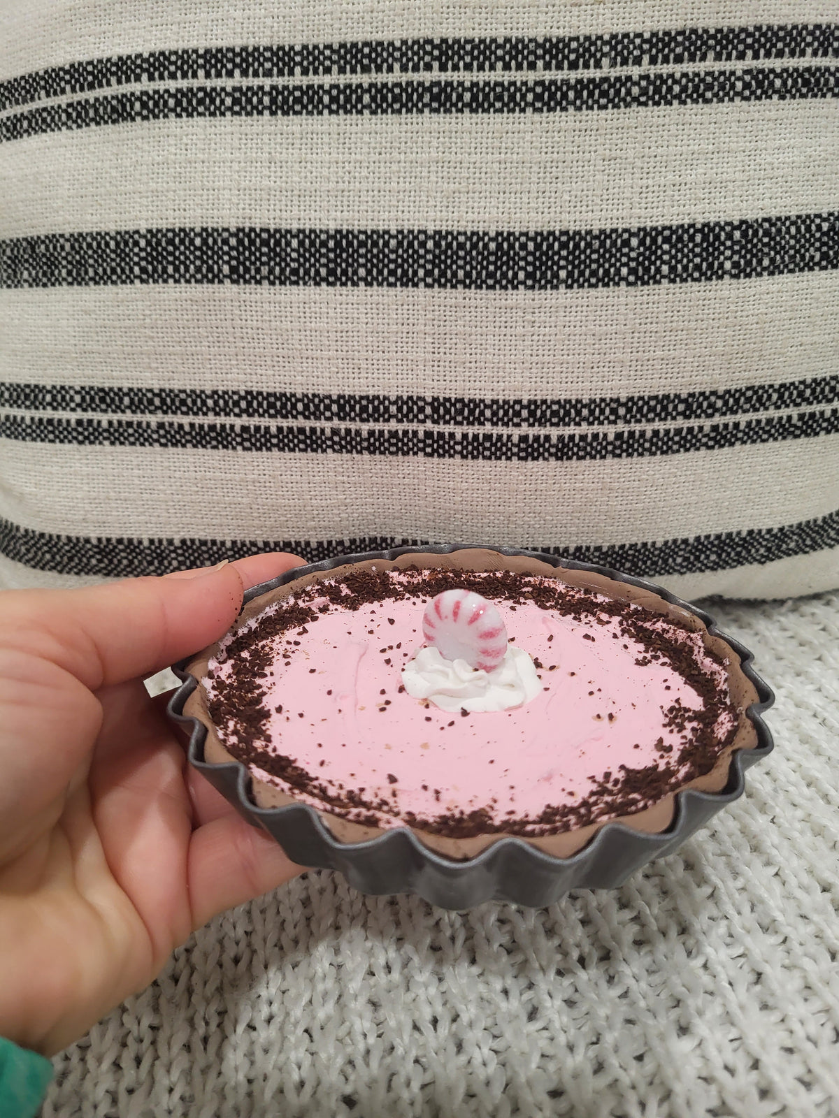 Pip Posh Design Faux Sweet Décor Mini Whipped Peppermint Pie Holiday Bakery Collection