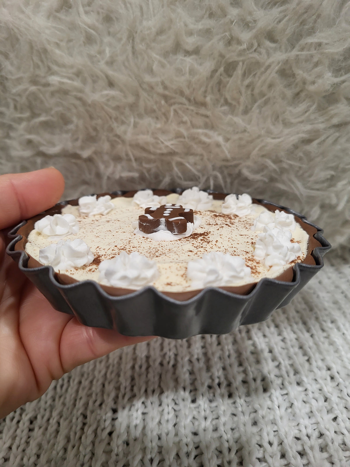 Pip Posh Design Faux Sweet Décor Mini Whipped Gingerbread Pie Holiday Bakery Collection