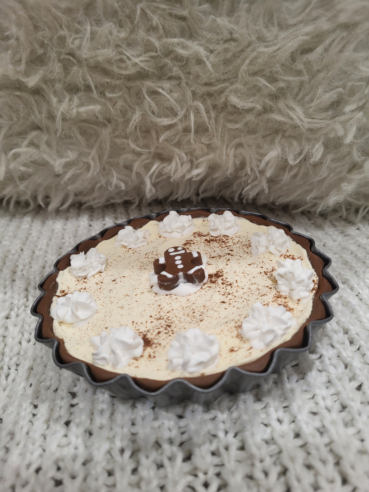 Pip Posh Design Faux Sweet Décor Mini Whipped Gingerbread Pie Holiday Bakery Collection