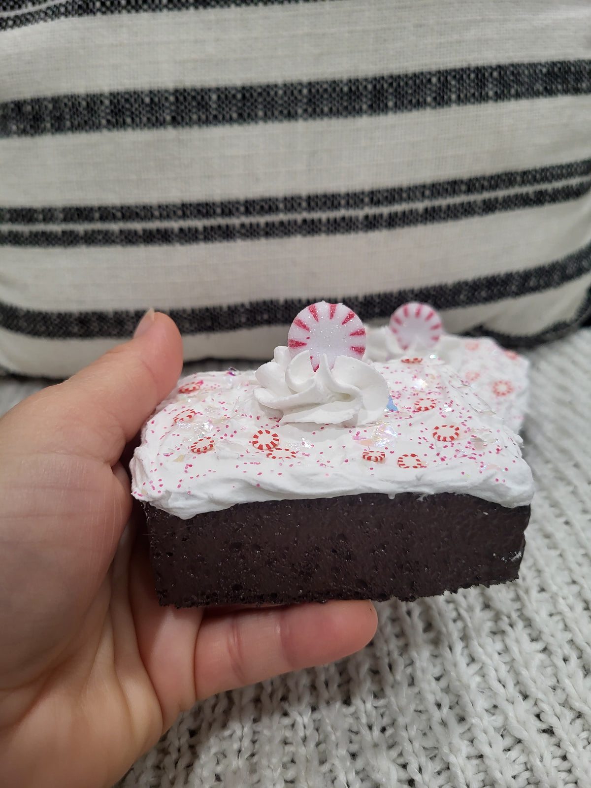 Pip Posh Design Faux Sweet Décor Whipped Peppermint Brownies Holiday Bakery Collection