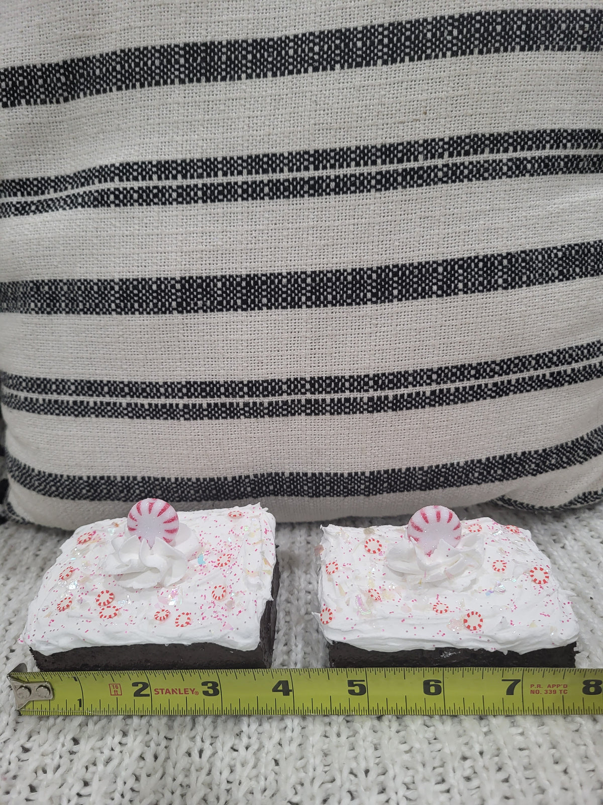 Pip Posh Design Faux Sweet Décor Whipped Peppermint Brownies Holiday Bakery Collection