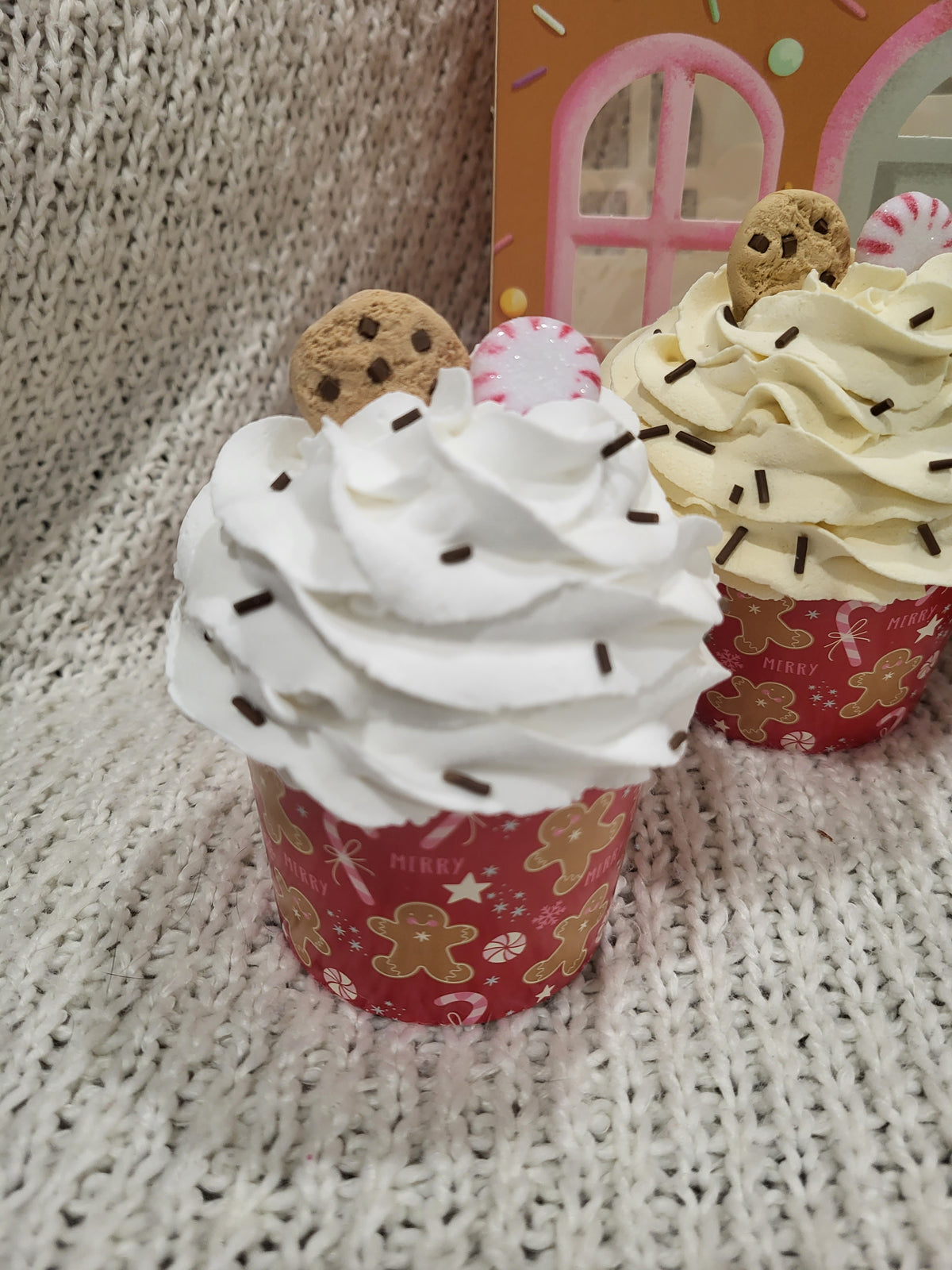 Pip Posh Design Faux Sweet Décor Gingerbread Cupcakes Set Of 4 Holiday Collection