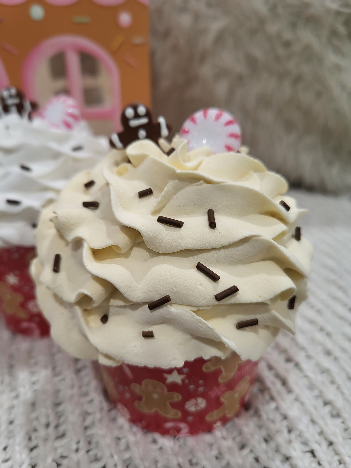 Pip Posh Design Faux Sweet Décor Gingerbread Cupcakes Set Of 4 Holiday Collection