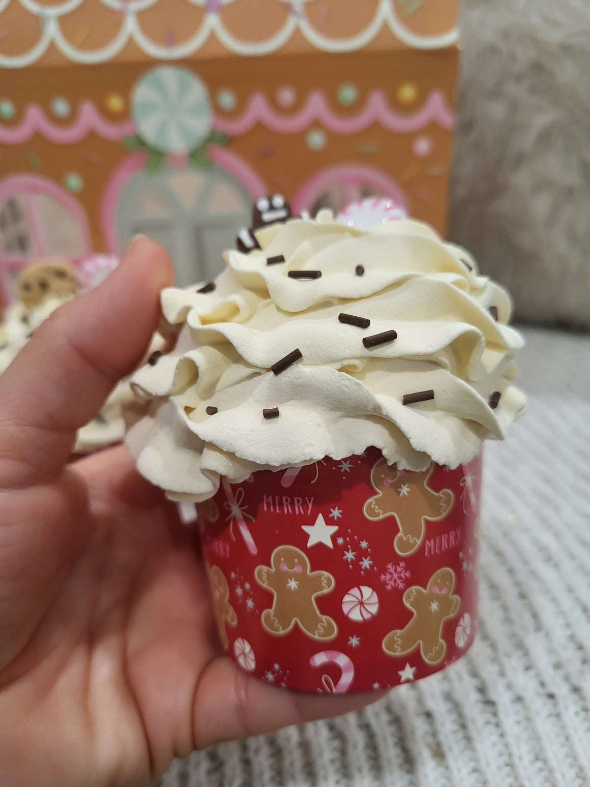 Pip Posh Design Faux Sweet Décor Gingerbread Cupcakes Set Of 4 Holiday Collection