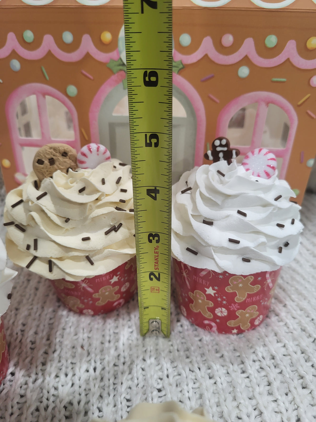 Pip Posh Design Faux Sweet Décor Gingerbread Cupcakes Set Of 4 Holiday Collection